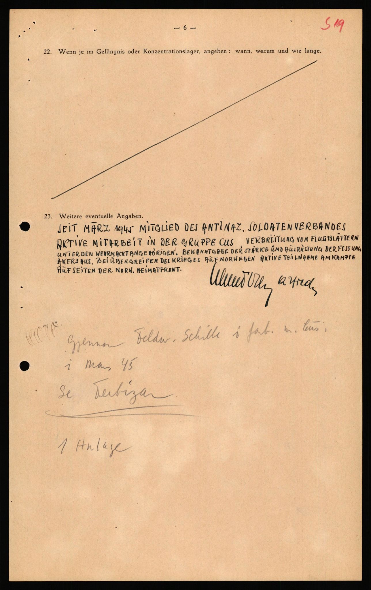 Forsvaret, Forsvarets overkommando II, AV/RA-RAFA-3915/D/Db/L0040: CI Questionaires. Tyske okkupasjonsstyrker i Norge. Østerrikere., 1945-1946, p. 189