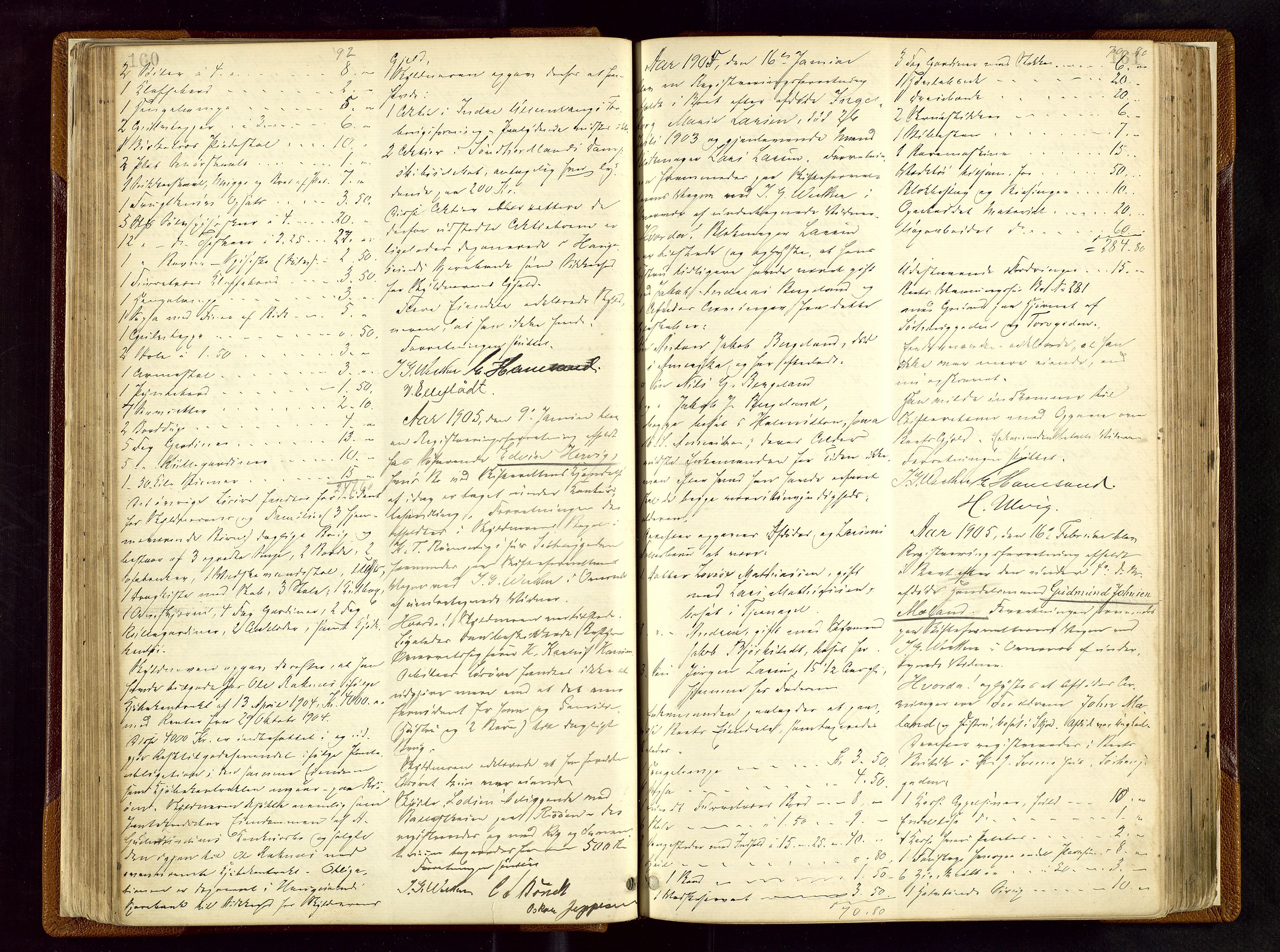 Haugesund tingrett, SAST/A-101415/01/IV/IVB/L0003: Skifteregistreringsprotokoll, med register, 1898-1914, p. 160-161