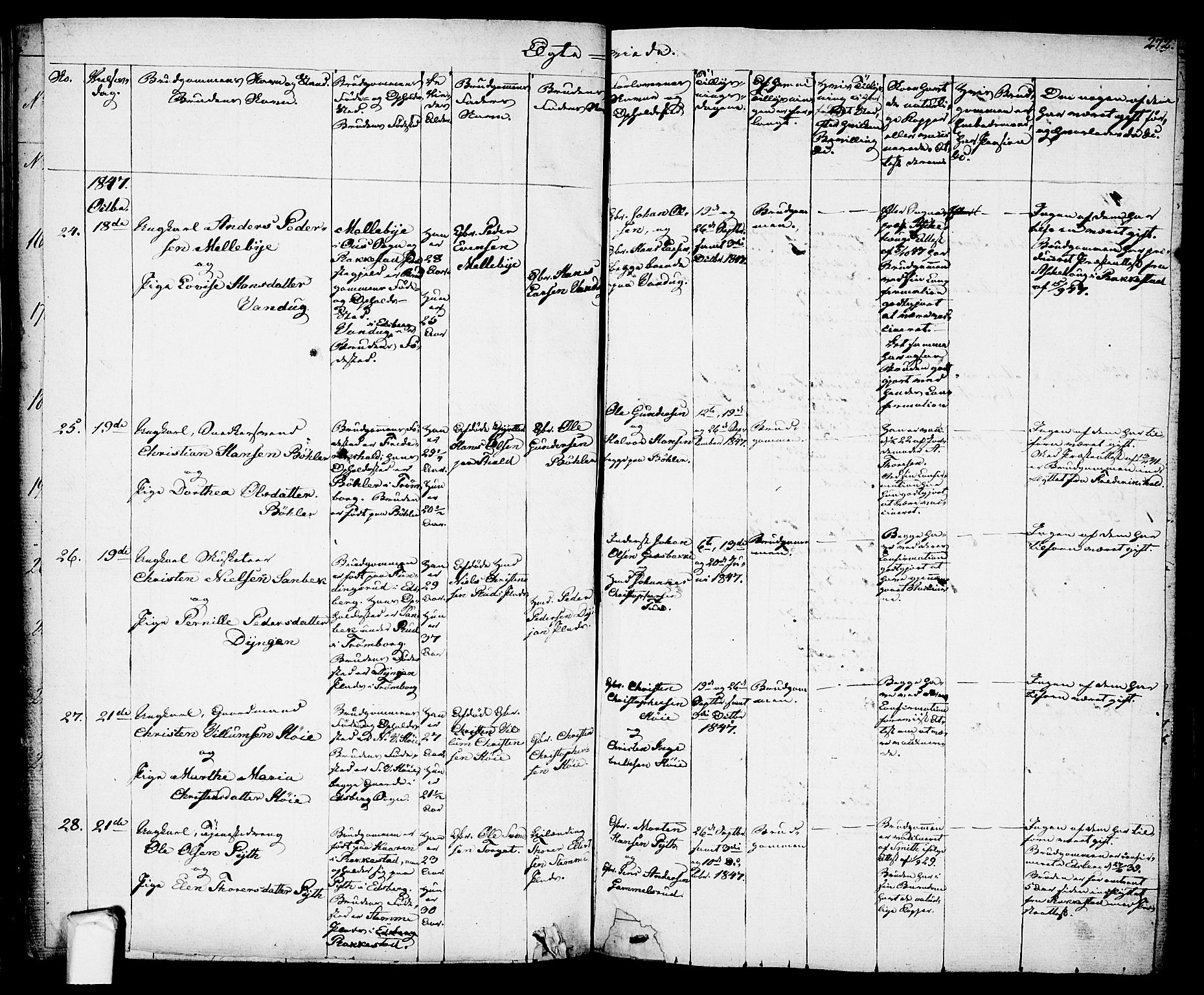 Eidsberg prestekontor Kirkebøker, AV/SAO-A-10905/F/Fa/L0008: Parish register (official) no. I 8, 1832-1848, p. 272