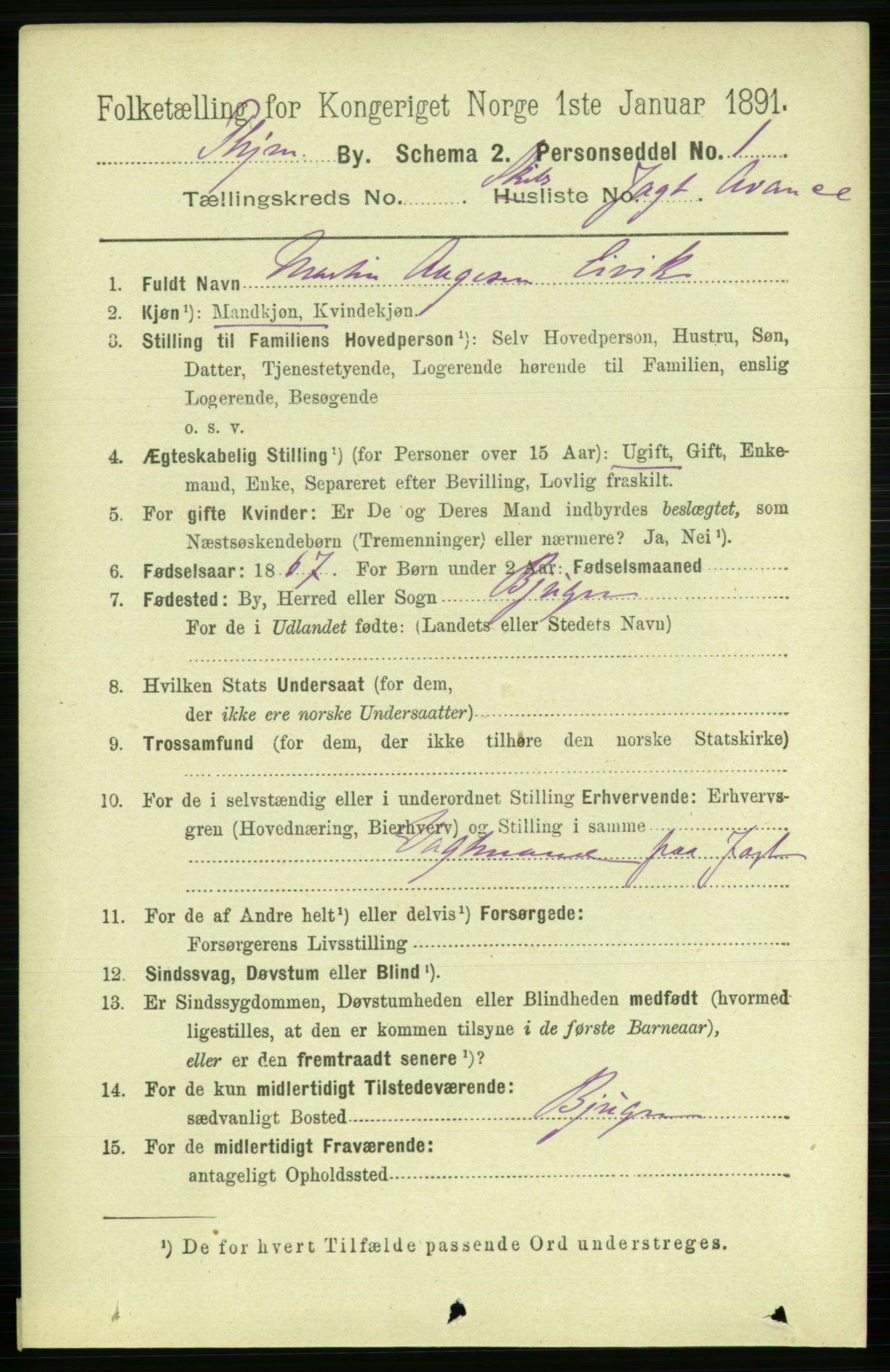 RA, 1891 census for 1601 Trondheim, 1891, p. 28745