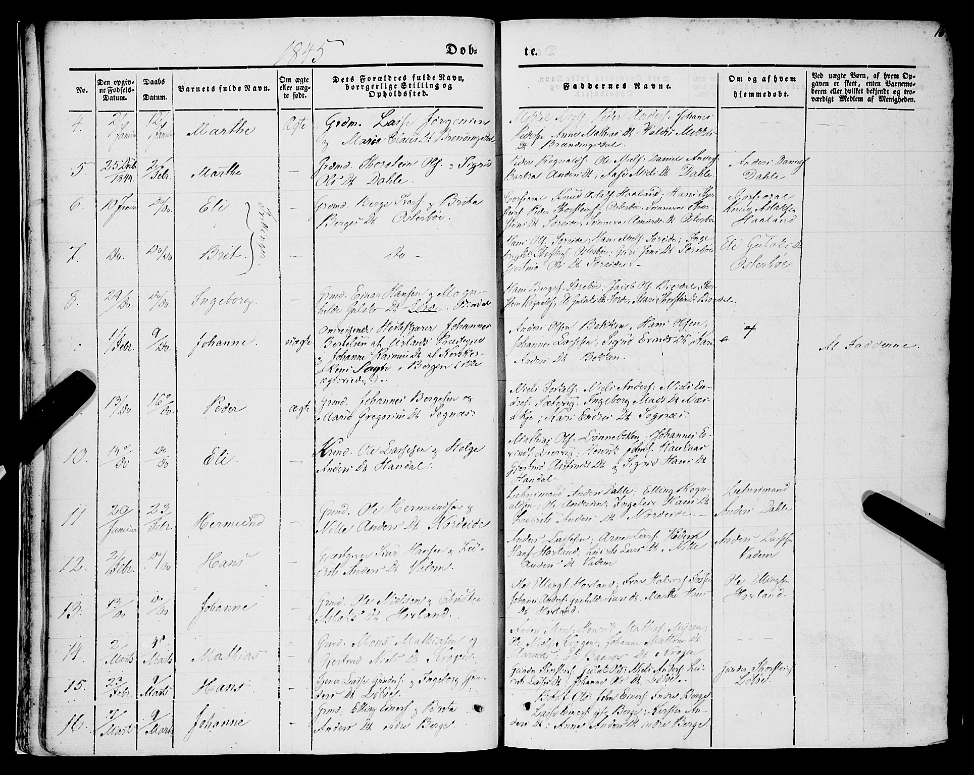 Lavik sokneprestembete, AV/SAB-A-80901: Parish register (official) no. A 3, 1843-1863, p. 16