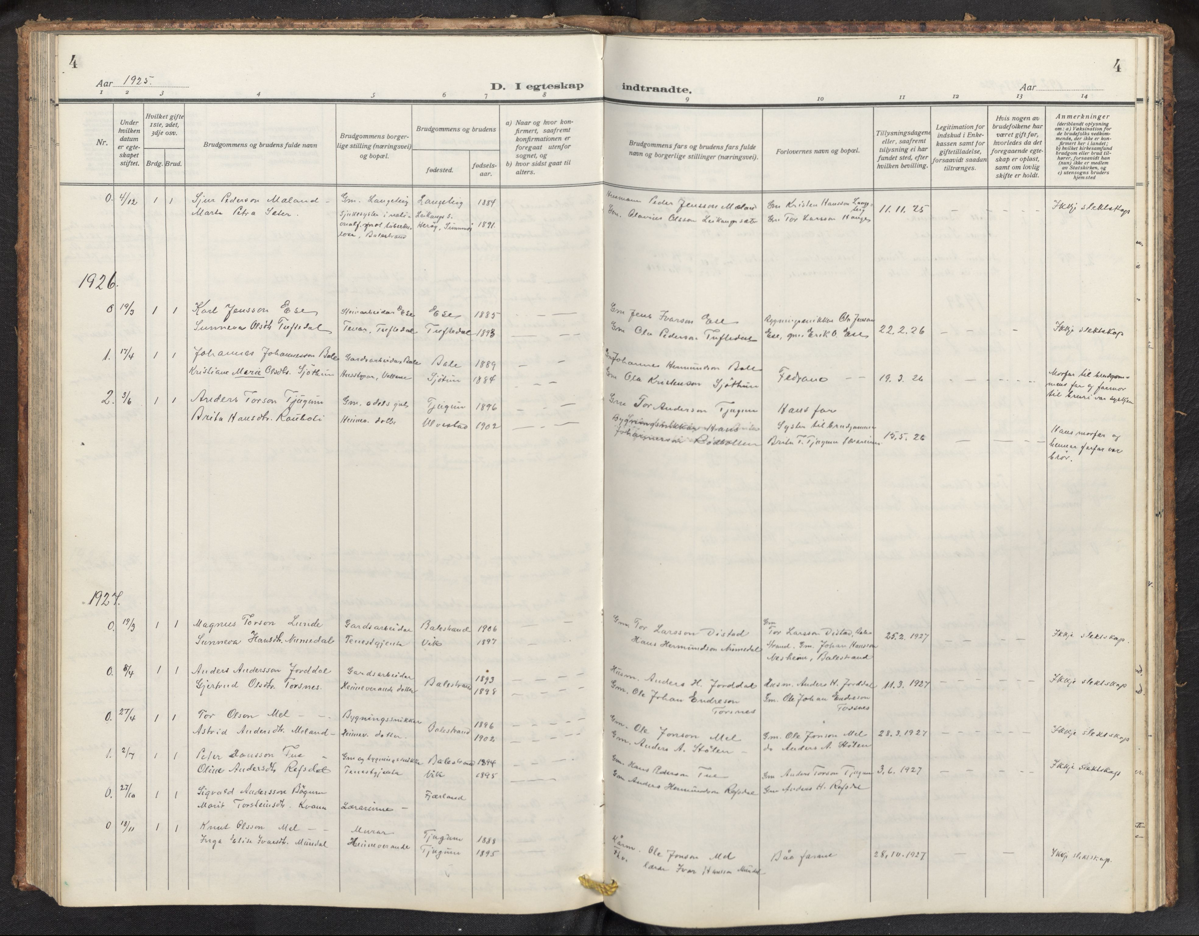 Balestrand sokneprestembete, AV/SAB-A-79601/H/Hab/Haba/L0003: Parish register (copy) no. A 3, 1920-1956, p. 4