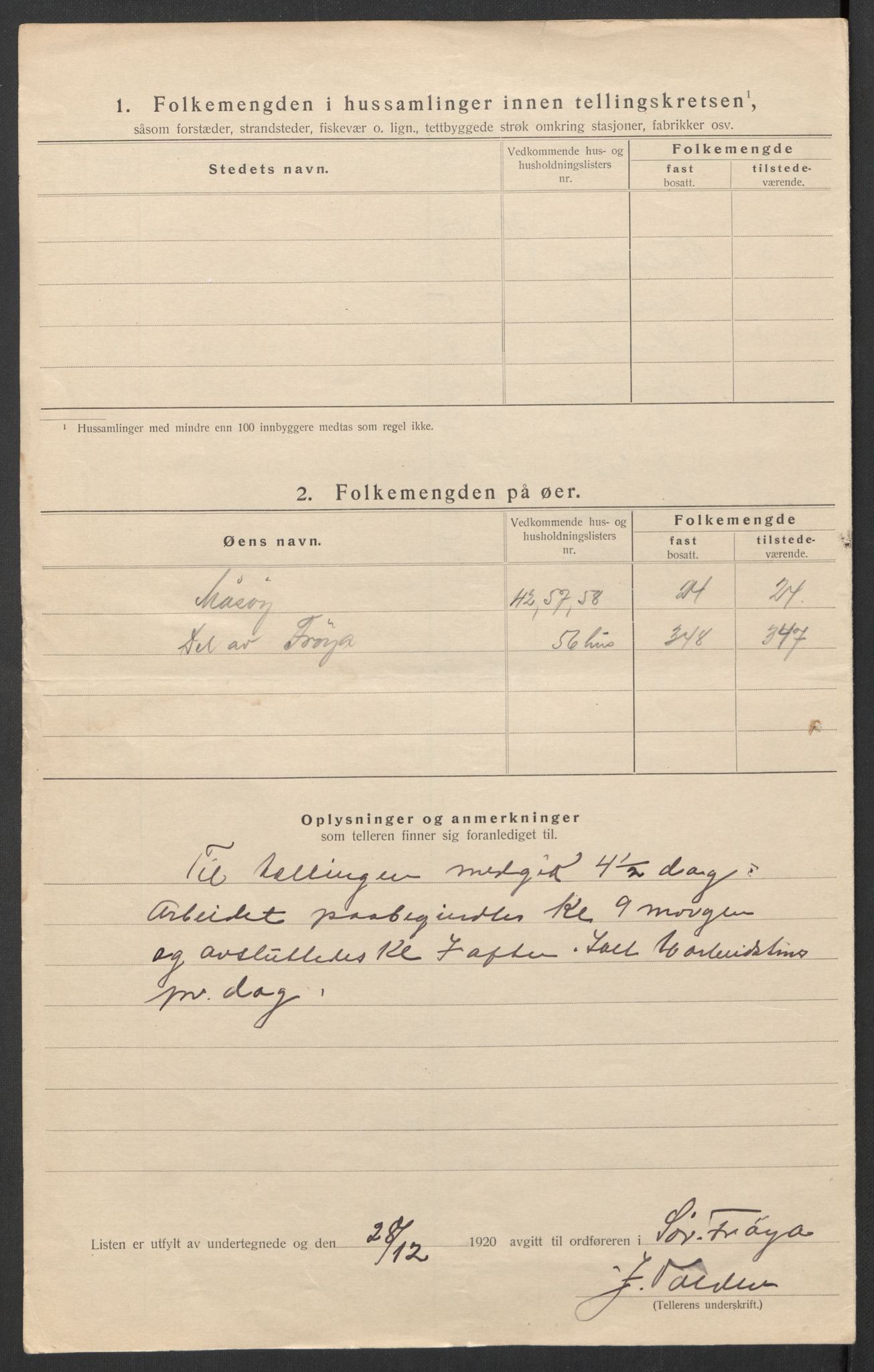 SAT, 1920 census for Sør-Frøya, 1920, p. 21