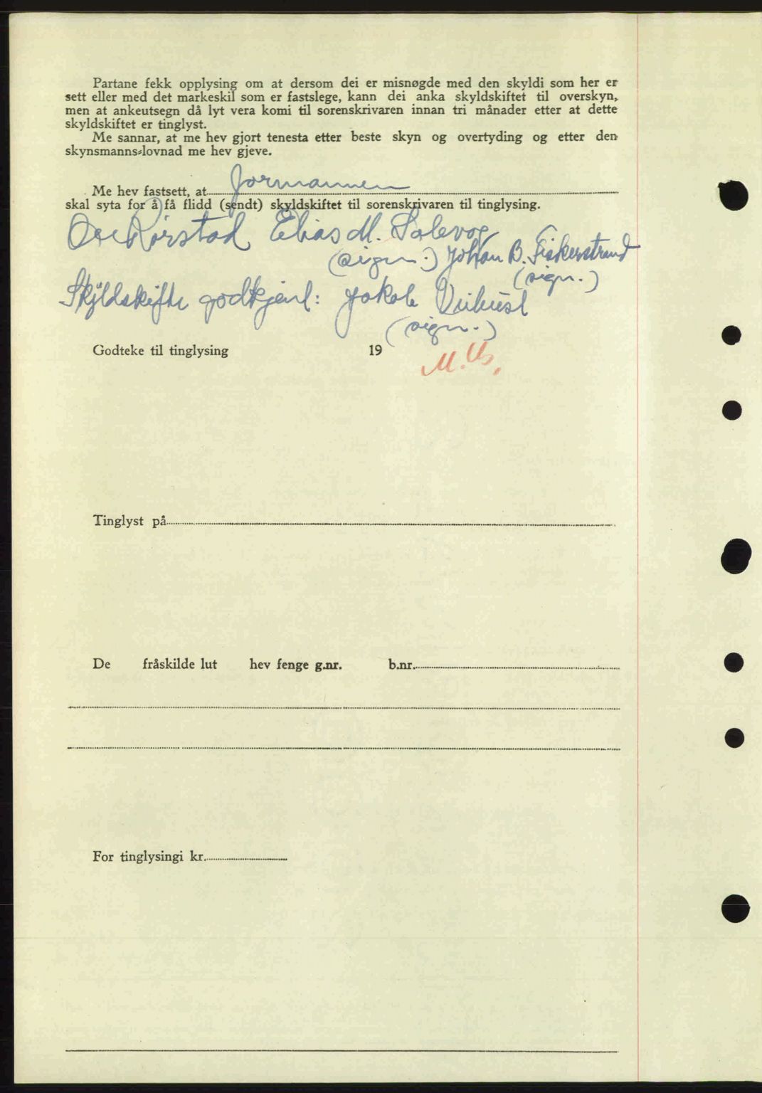 Nordre Sunnmøre sorenskriveri, AV/SAT-A-0006/1/2/2C/2Ca: Mortgage book no. A23, 1946-1947, Diary no: : 2177/1946