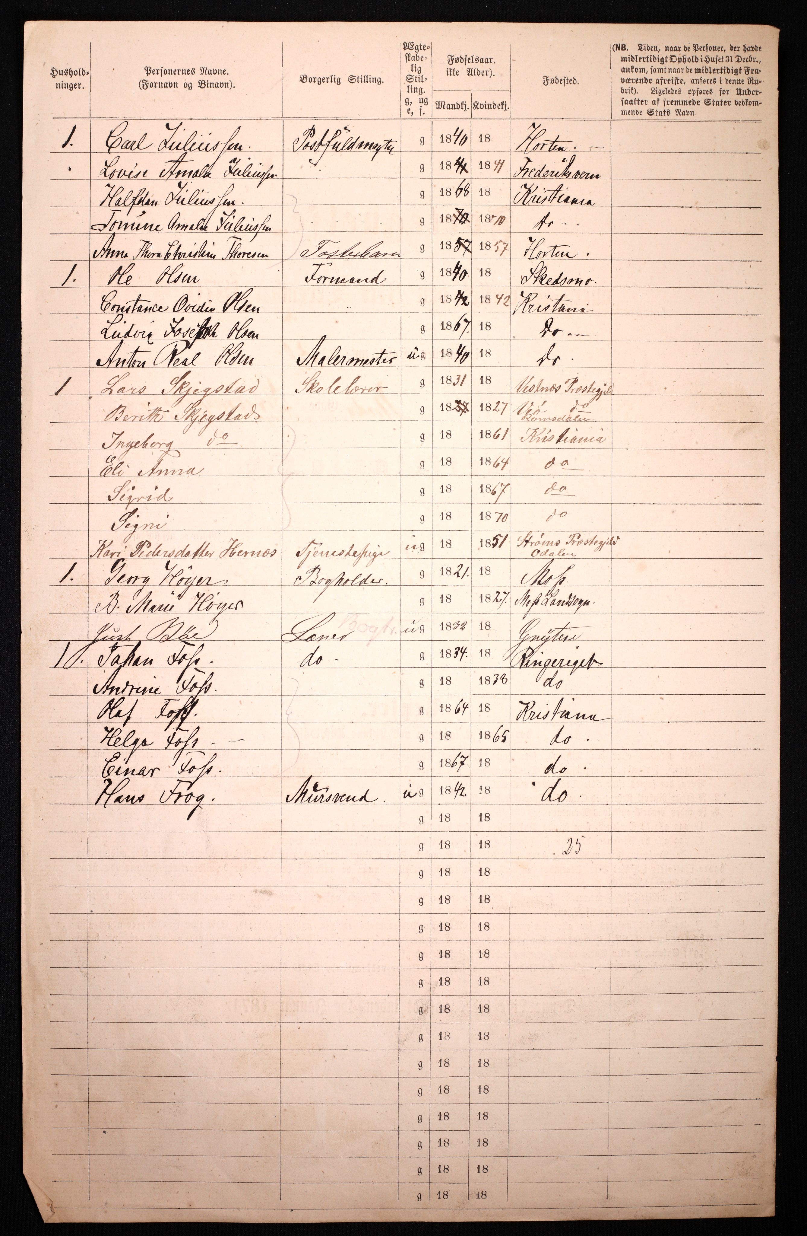 RA, 1870 census for 0301 Kristiania, 1870, p. 2665