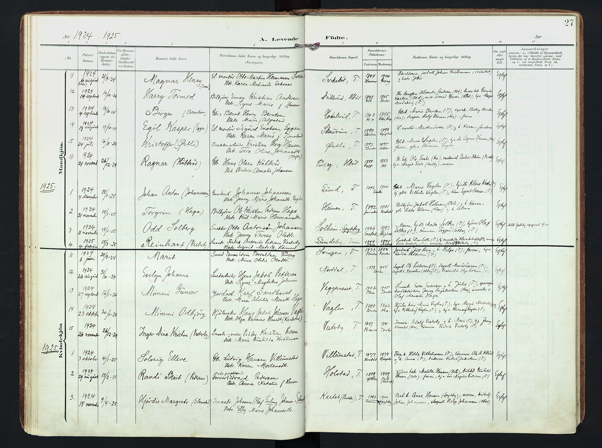 Hobøl prestekontor Kirkebøker, AV/SAO-A-2002/F/Fb/L0002: Parish register (official) no. II 2, 1905-1927, p. 27