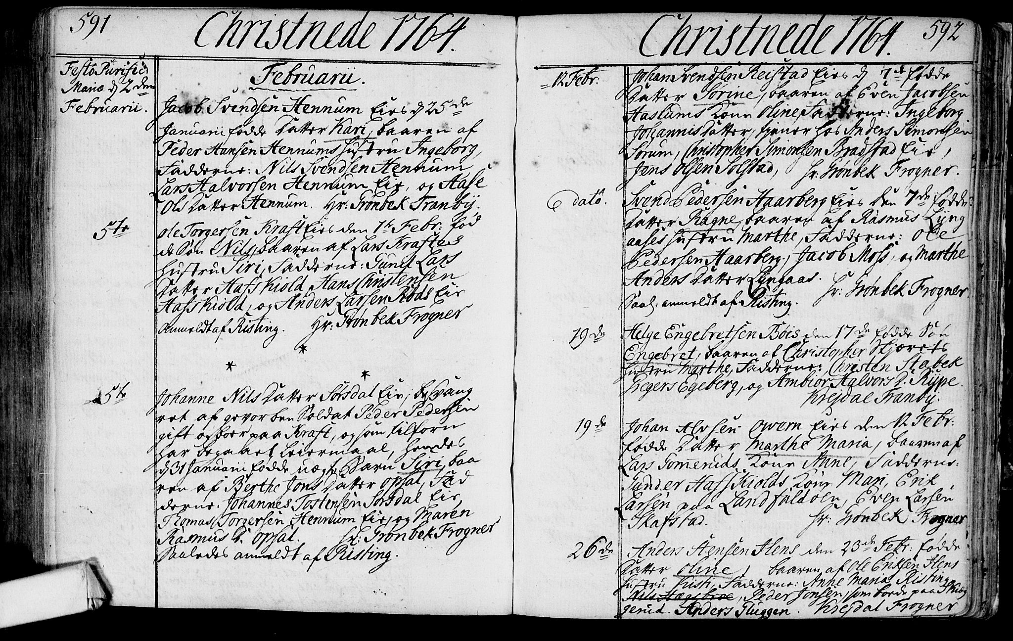 Lier kirkebøker, AV/SAKO-A-230/F/Fa/L0004: Parish register (official) no. I 4, 1749-1764, p. 591-592