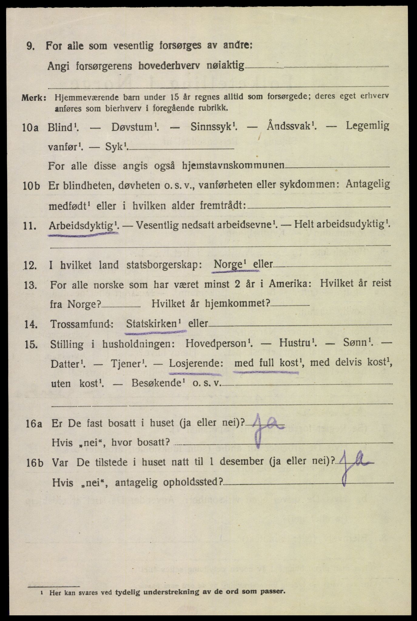 SAK, 1920 census for Åseral, 1920, p. 991