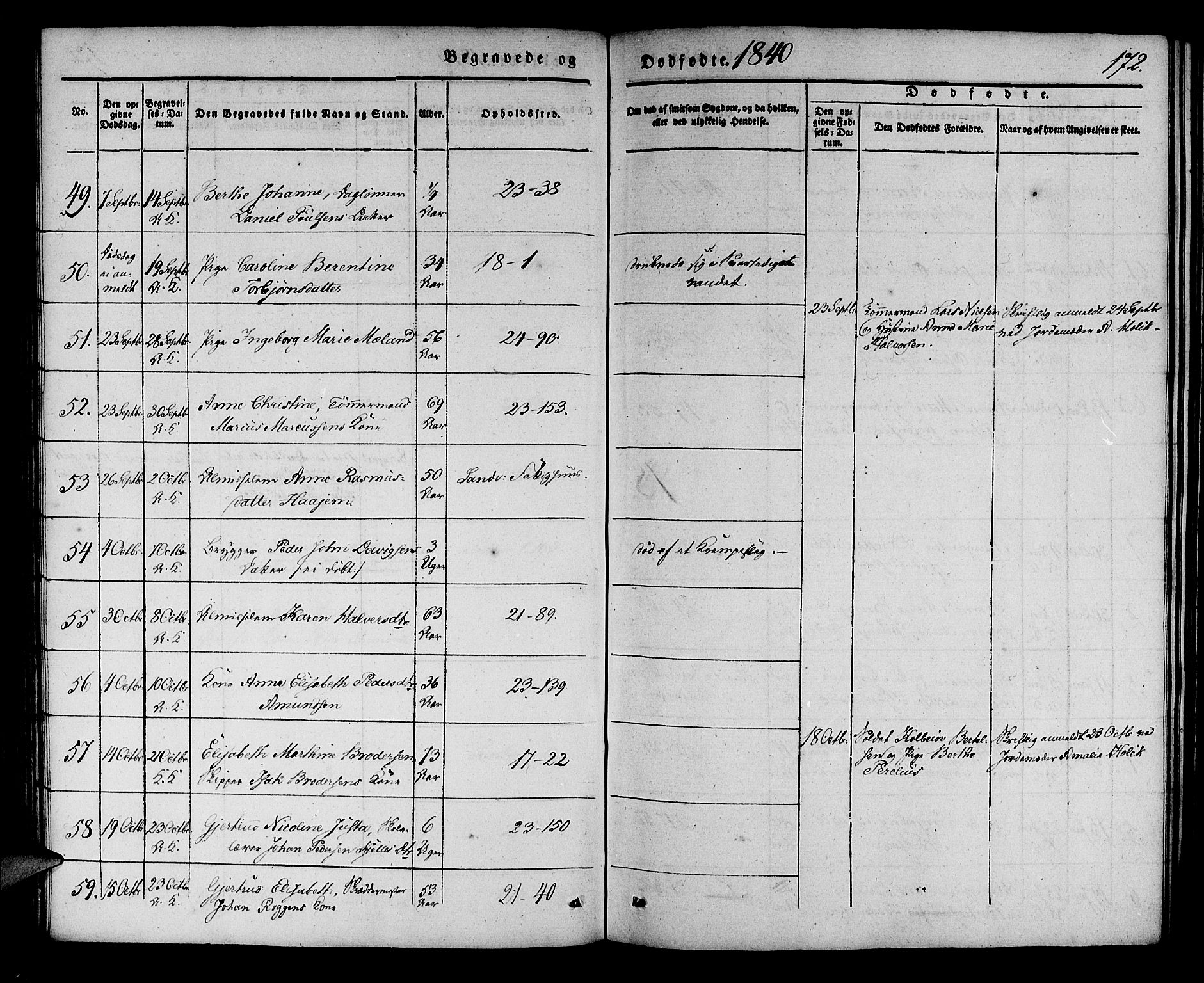 Korskirken sokneprestembete, SAB/A-76101/H/Haa/L0043: Parish register (official) no. E 1, 1834-1848, p. 172