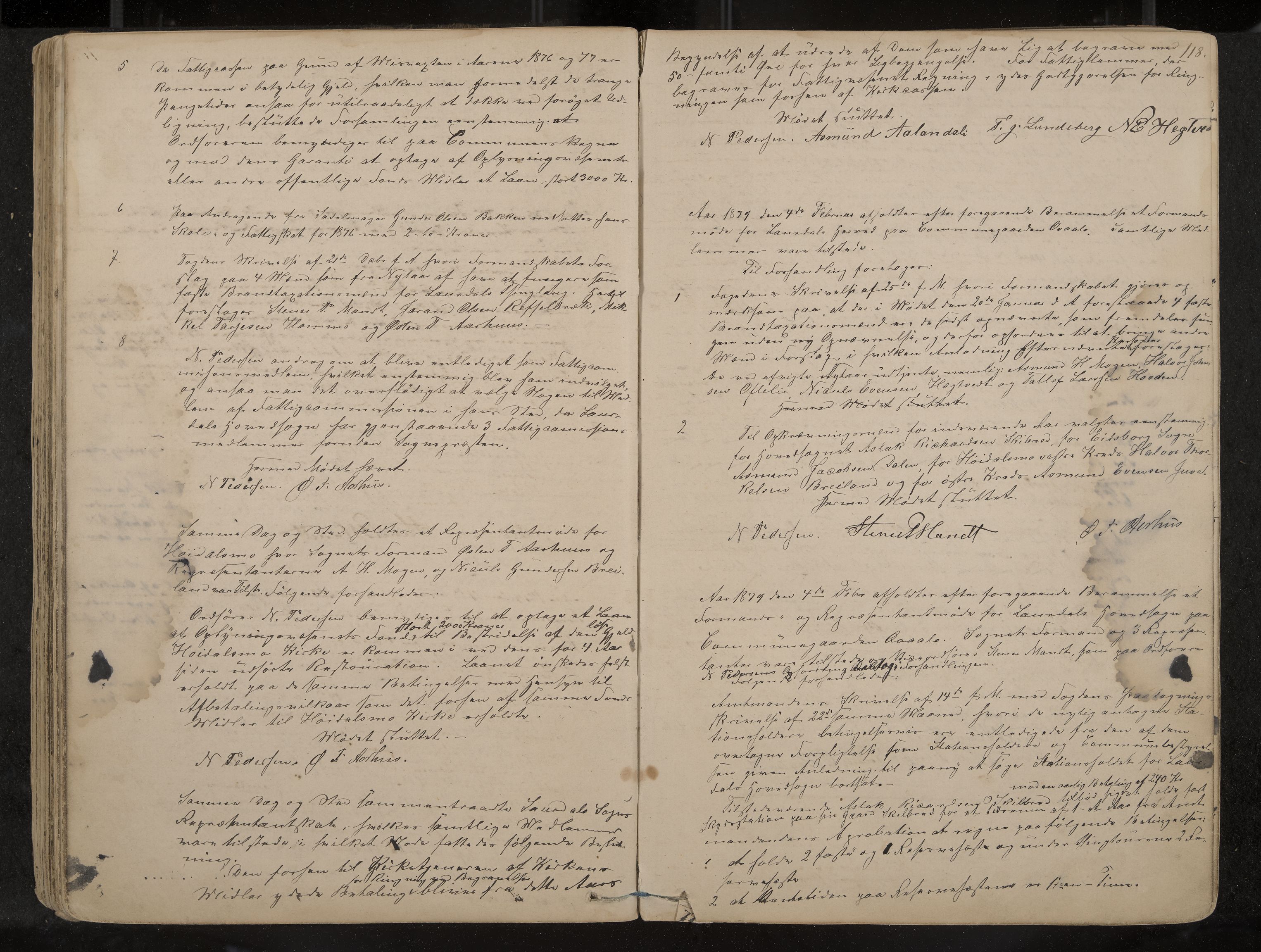 Lårdal formannskap og sentraladministrasjon, IKAK/0833021/A/L0002: Møtebok, 1865-1893, p. 118