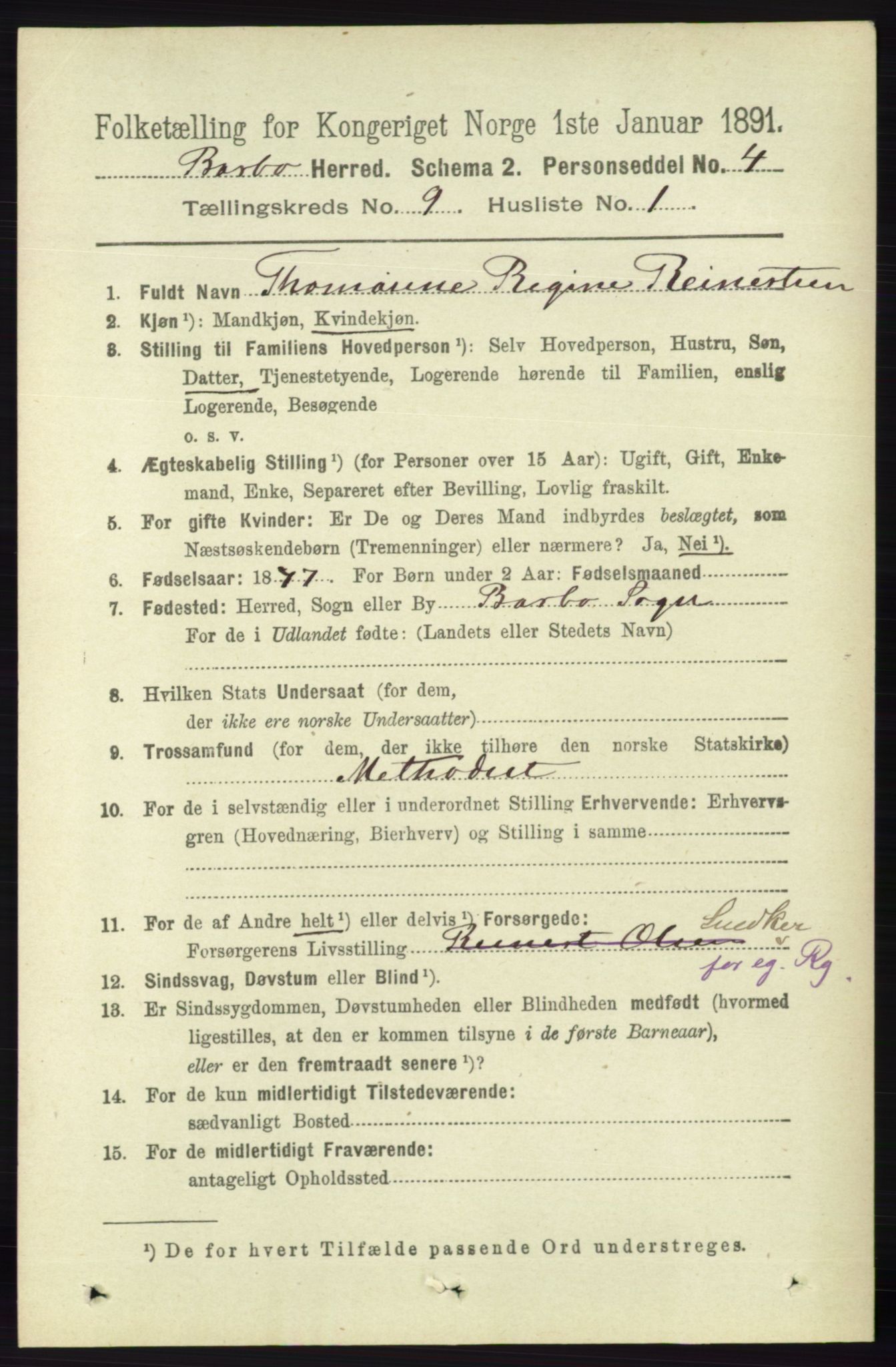 RA, 1891 census for 0990 Barbu, 1891, p. 7175