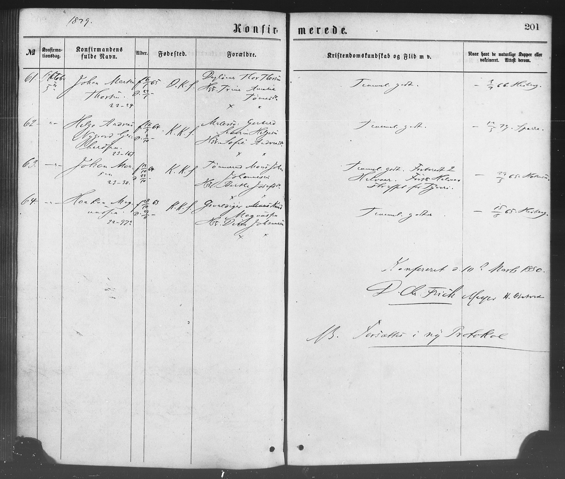 Korskirken sokneprestembete, SAB/A-76101/H/Haa/L0028: Parish register (official) no. C 4, 1868-1879, p. 201