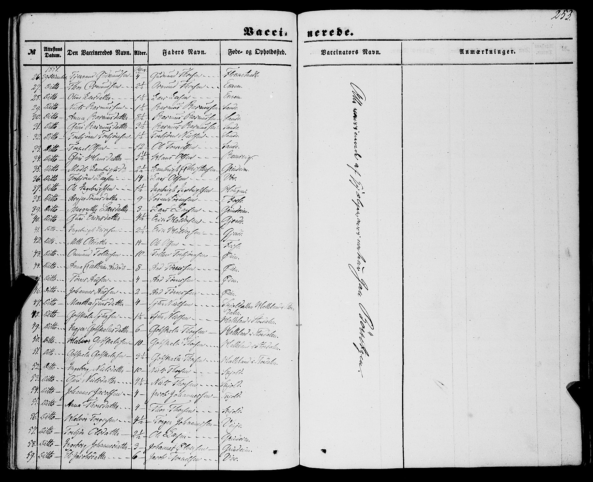 Etne sokneprestembete, SAB/A-75001/H/Haa: Parish register (official) no. A 8, 1848-1862, p. 253