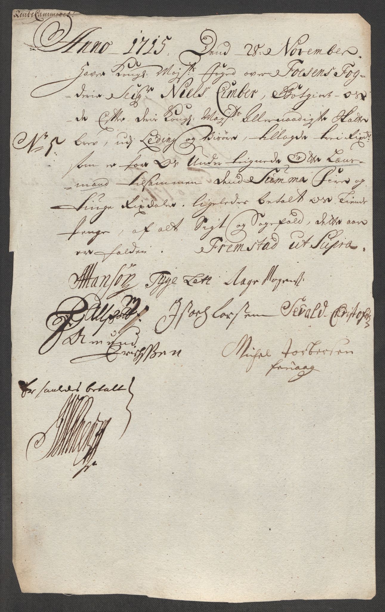 Rentekammeret inntil 1814, Reviderte regnskaper, Fogderegnskap, RA/EA-4092/R57/L3863: Fogderegnskap Fosen, 1715, p. 199