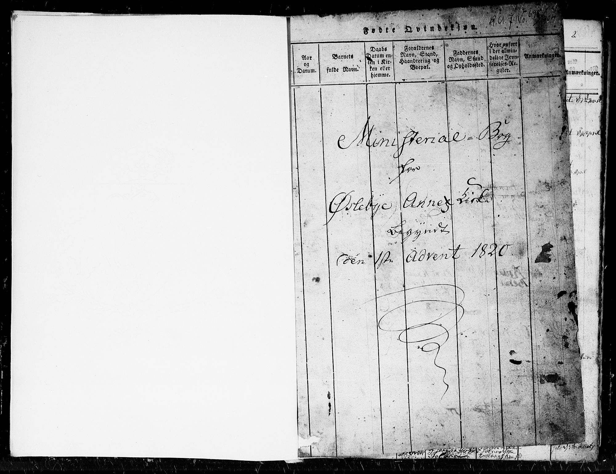 Holum sokneprestkontor, SAK/1111-0022/F/Fb/Fbc/L0001: Parish register (copy) no. B 1, 1820-1859