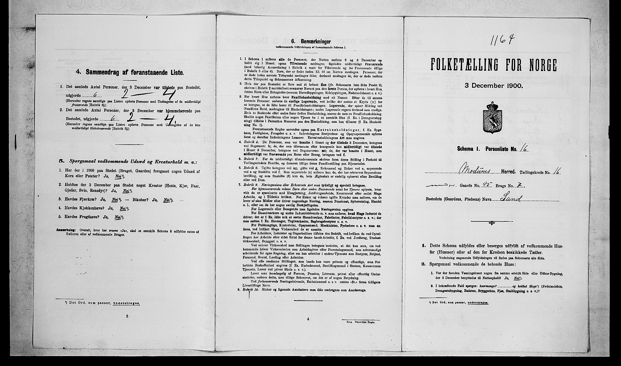 RA, 1900 census for Modum, 1900, p. 1979