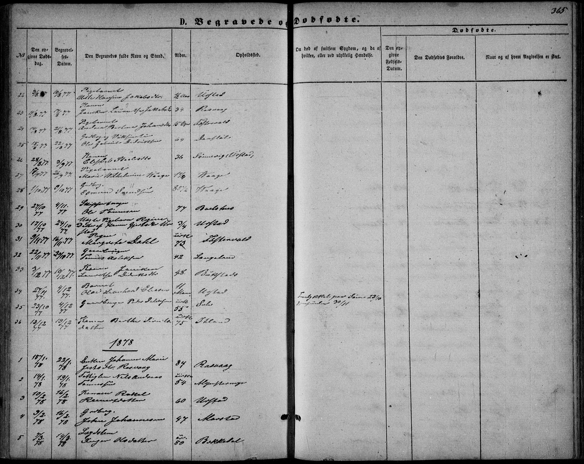 Flekkefjord sokneprestkontor, AV/SAK-1111-0012/F/Fb/Fbb/L0003: Parish register (copy) no. B 3, 1867-1889, p. 365