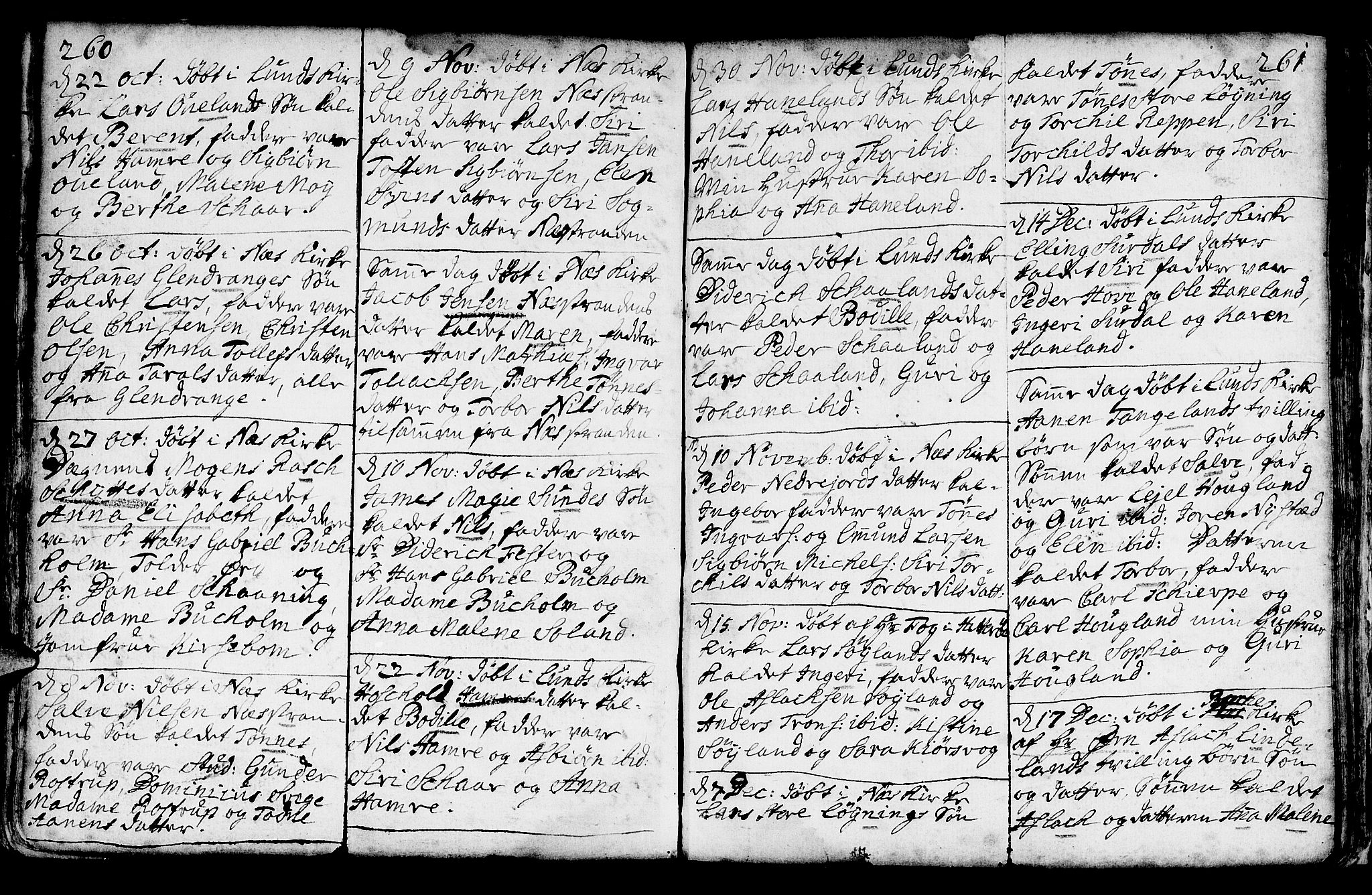 Lund sokneprestkontor, AV/SAST-A-101809/S06/L0002: Parish register (official) no. A 2, 1738-1760, p. 260-261