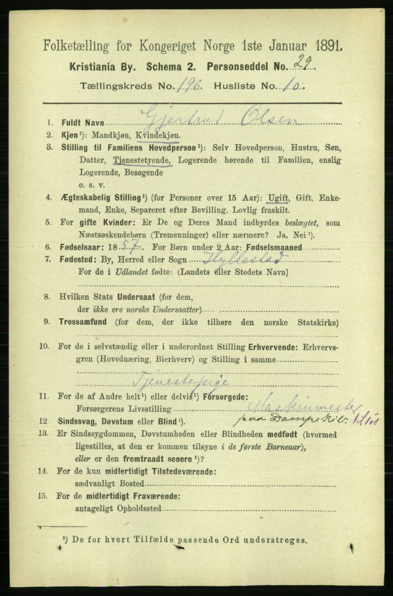 RA, 1891 census for 0301 Kristiania, 1891, p. 118726