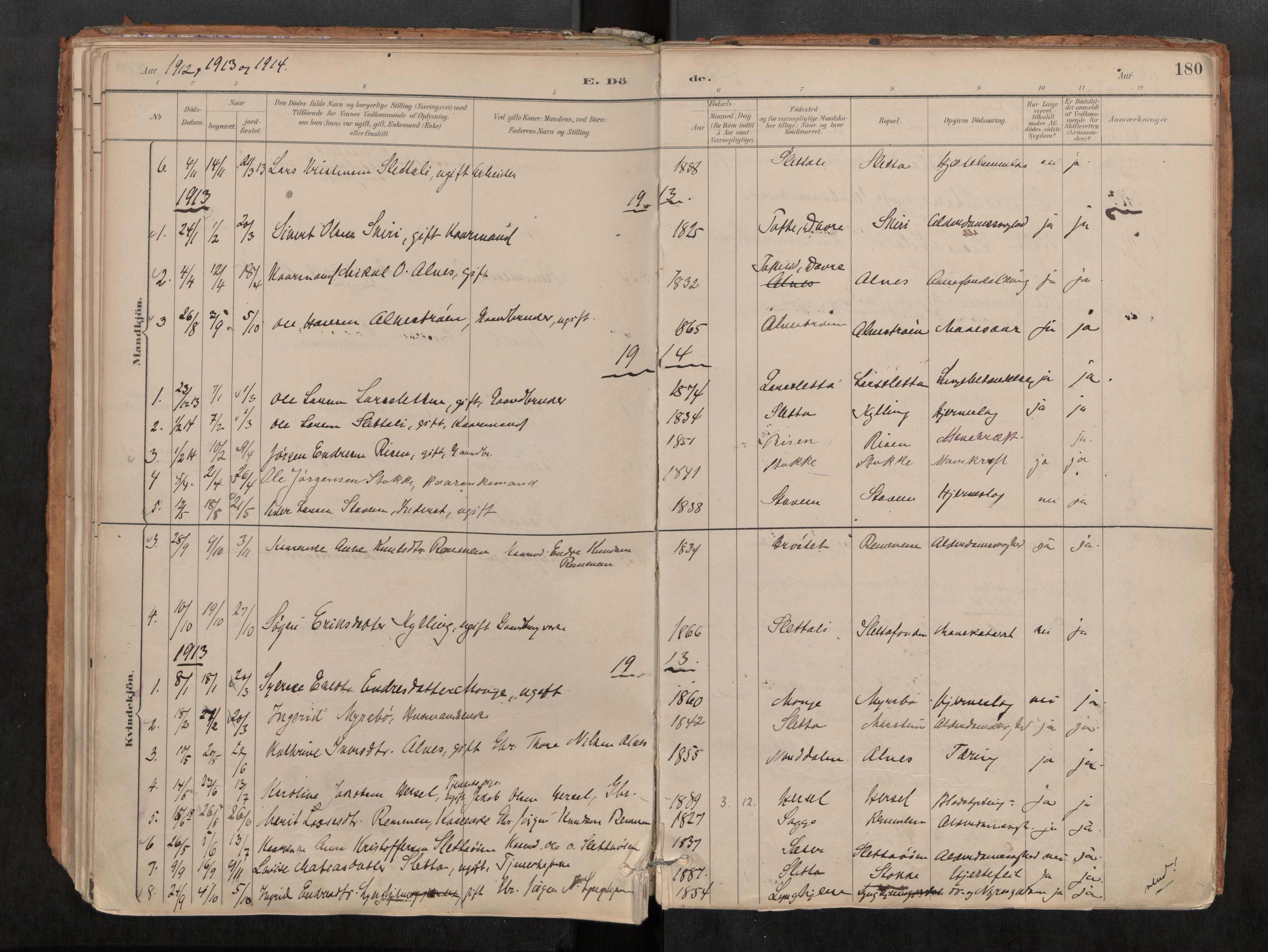 Ministerialprotokoller, klokkerbøker og fødselsregistre - Møre og Romsdal, SAT/A-1454/546/L0599: Parish register (official) no. 546A03, 1882-1920, p. 180