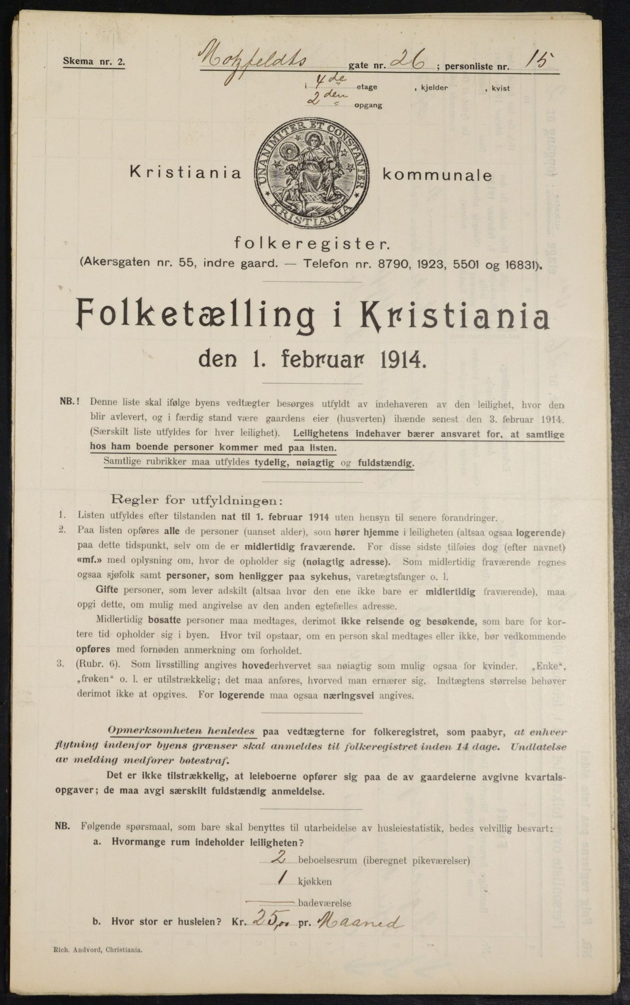 OBA, Municipal Census 1914 for Kristiania, 1914, p. 66393