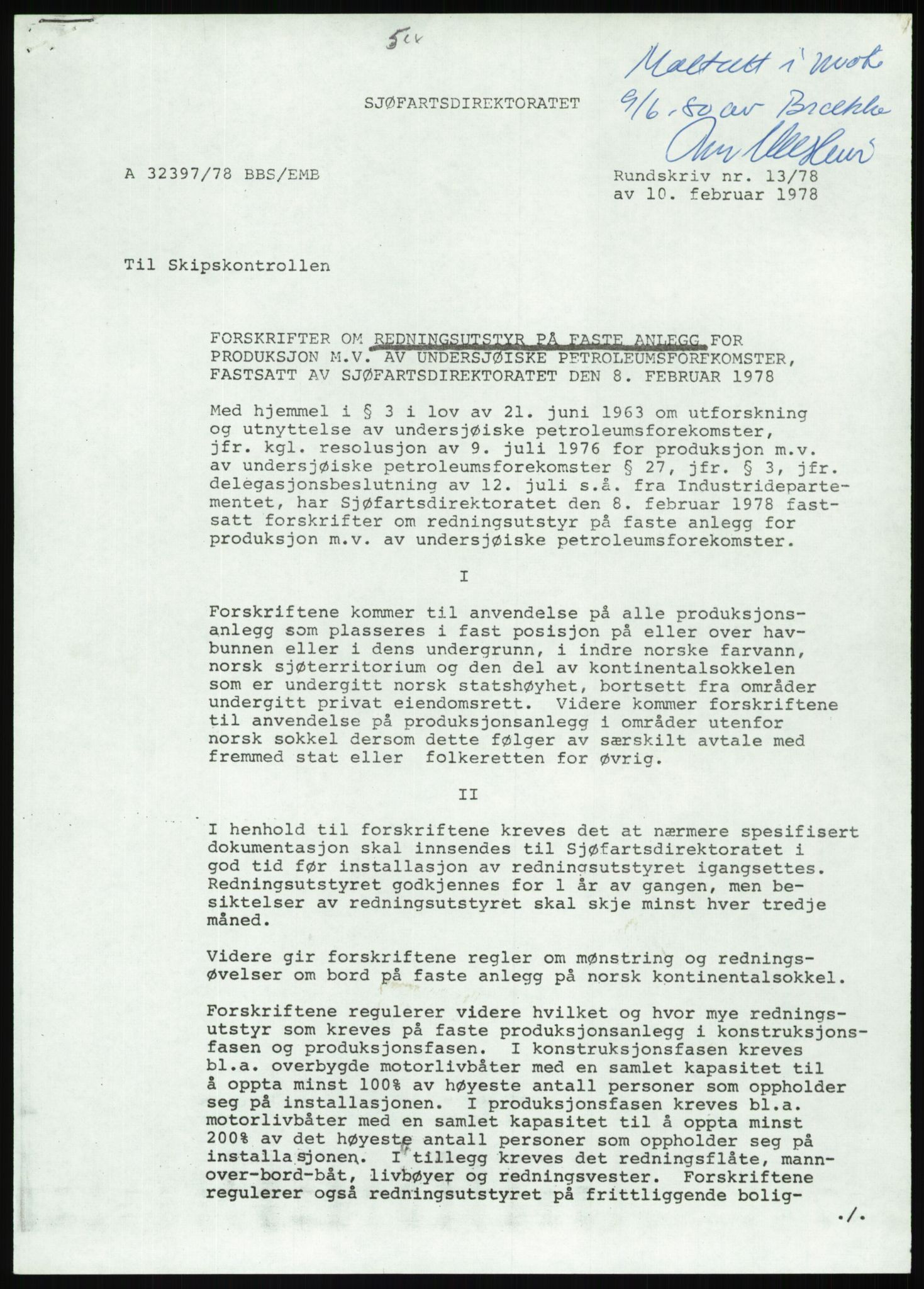 Justisdepartementet, Granskningskommisjonen ved Alexander Kielland-ulykken 27.3.1980, AV/RA-S-1165/D/L0012: H Sjøfartsdirektoratet/Skipskontrollen (Doku.liste + H1-H11, H13, H16-H22 av 52), 1980-1981, p. 437