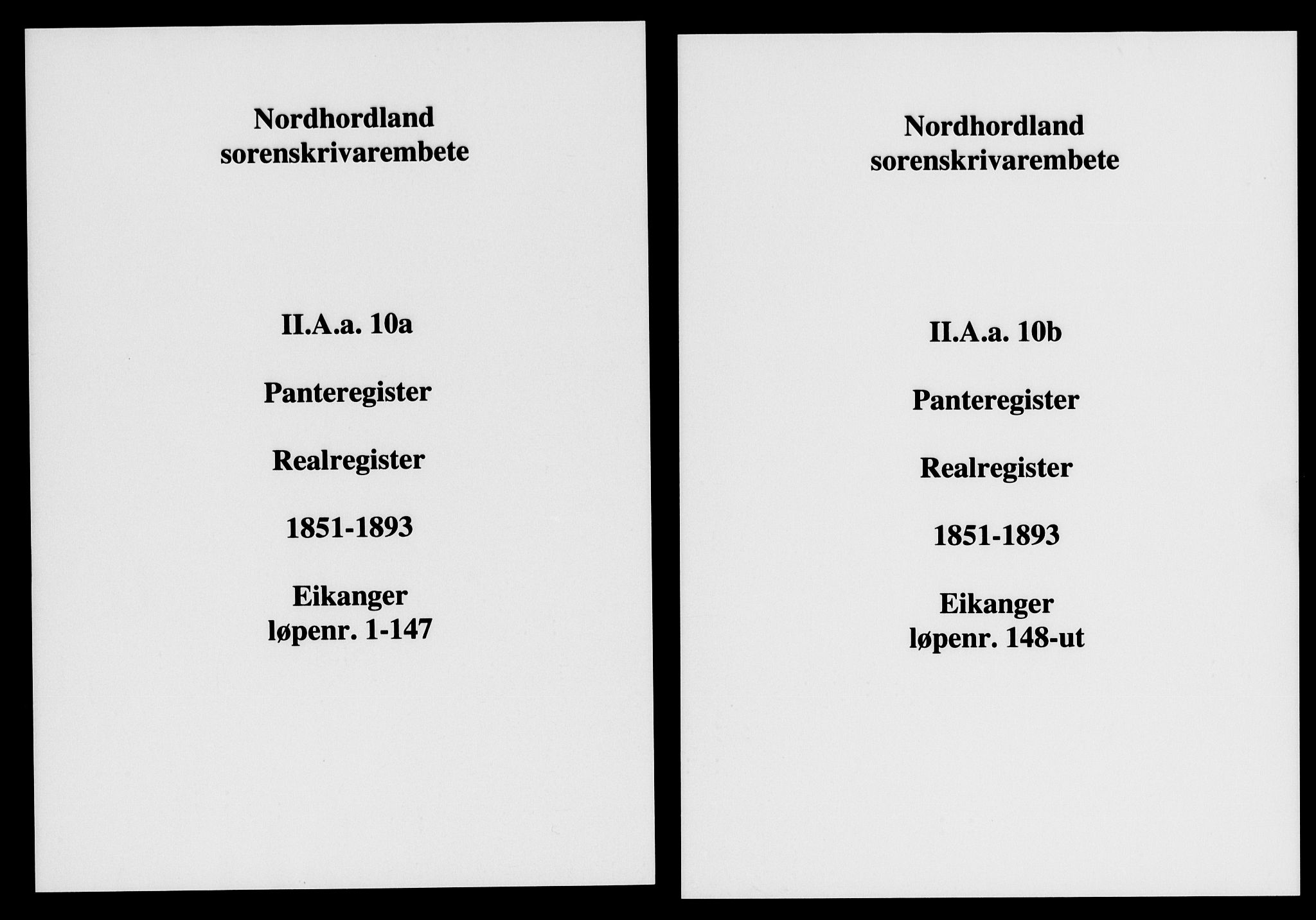 Nordhordland sorenskrivar, SAB/A-2901/1/G/Ga/Gaaa/L0010a: Mortgage register no. II.A.a.10a, 1851-1893