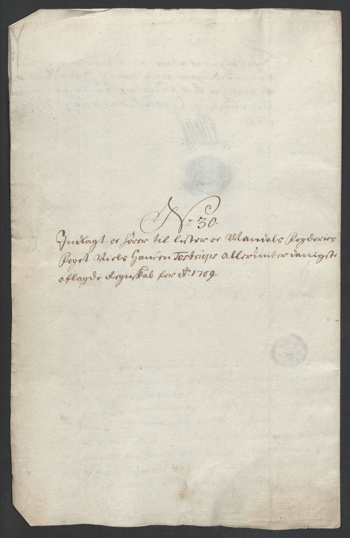 Rentekammeret inntil 1814, Reviderte regnskaper, Fogderegnskap, AV/RA-EA-4092/R43/L2552: Fogderegnskap Lista og Mandal, 1705-1709, p. 347