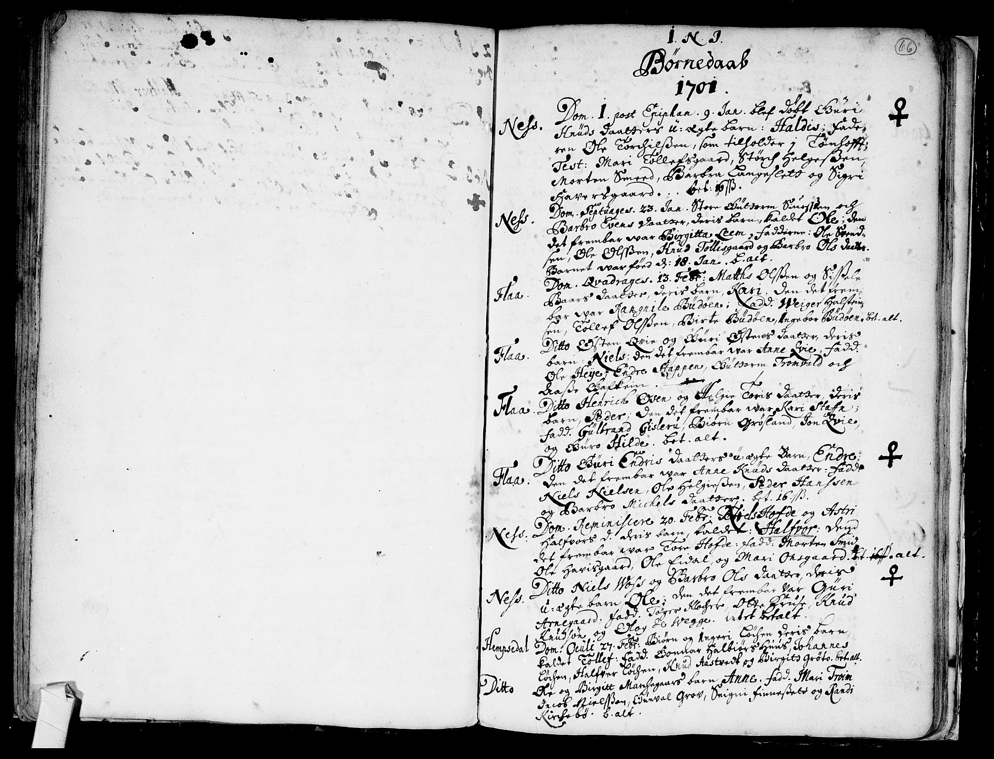 Nes kirkebøker, SAKO/A-236/F/Fa/L0001: Parish register (official) no. 1, 1693-1706, p. 66