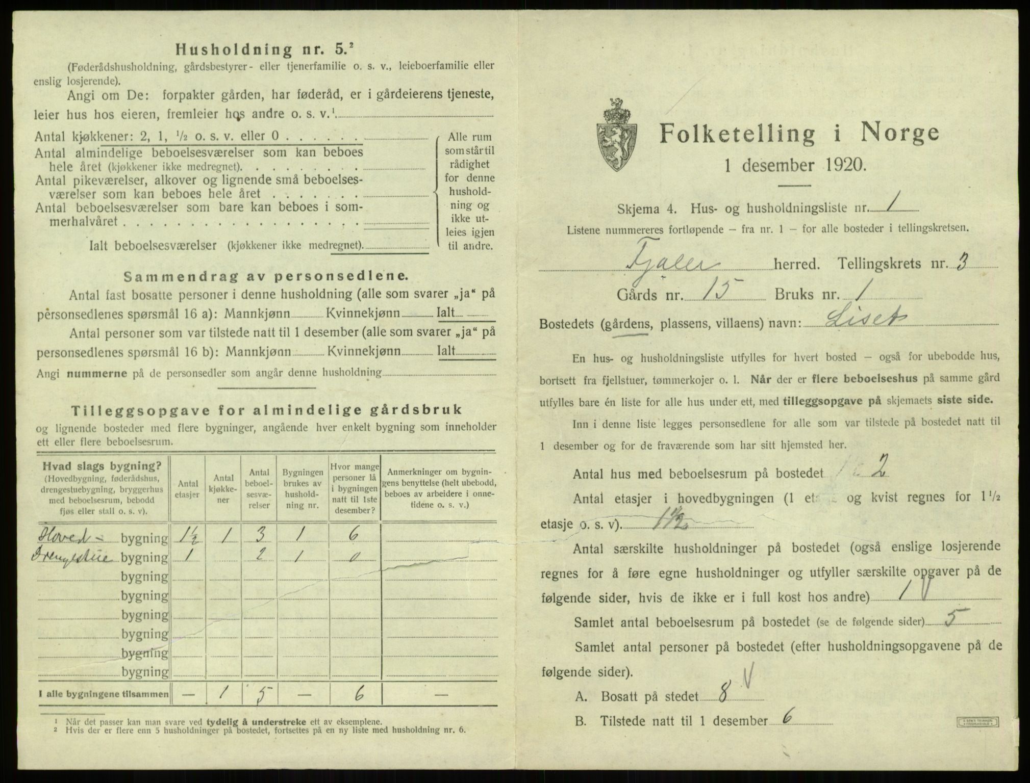 SAB, 1920 census for Fjaler, 1920, p. 302