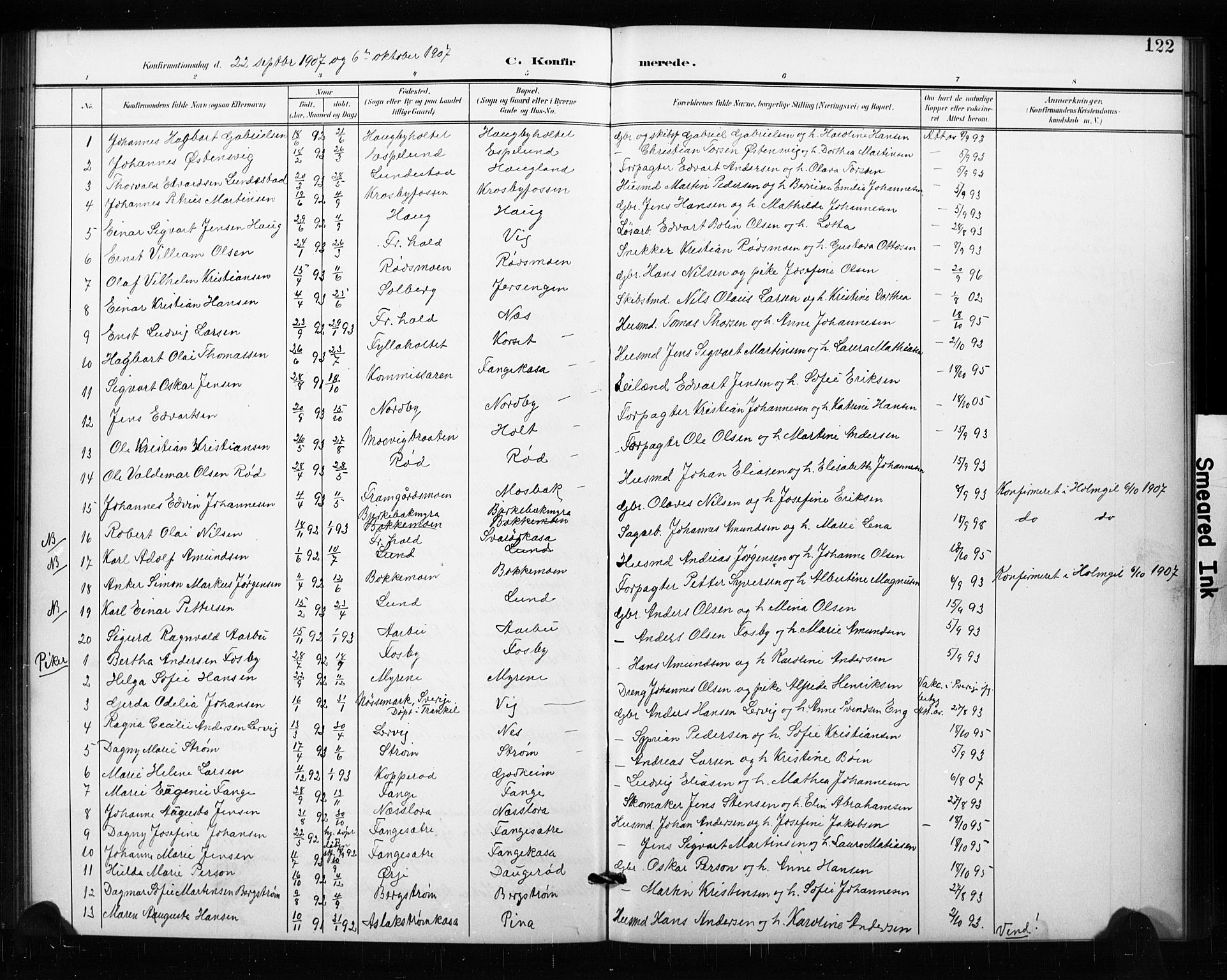 Aremark prestekontor Kirkebøker, SAO/A-10899/G/Ga/L0002: Parish register (copy) no. I 2, 1901-1928, p. 122