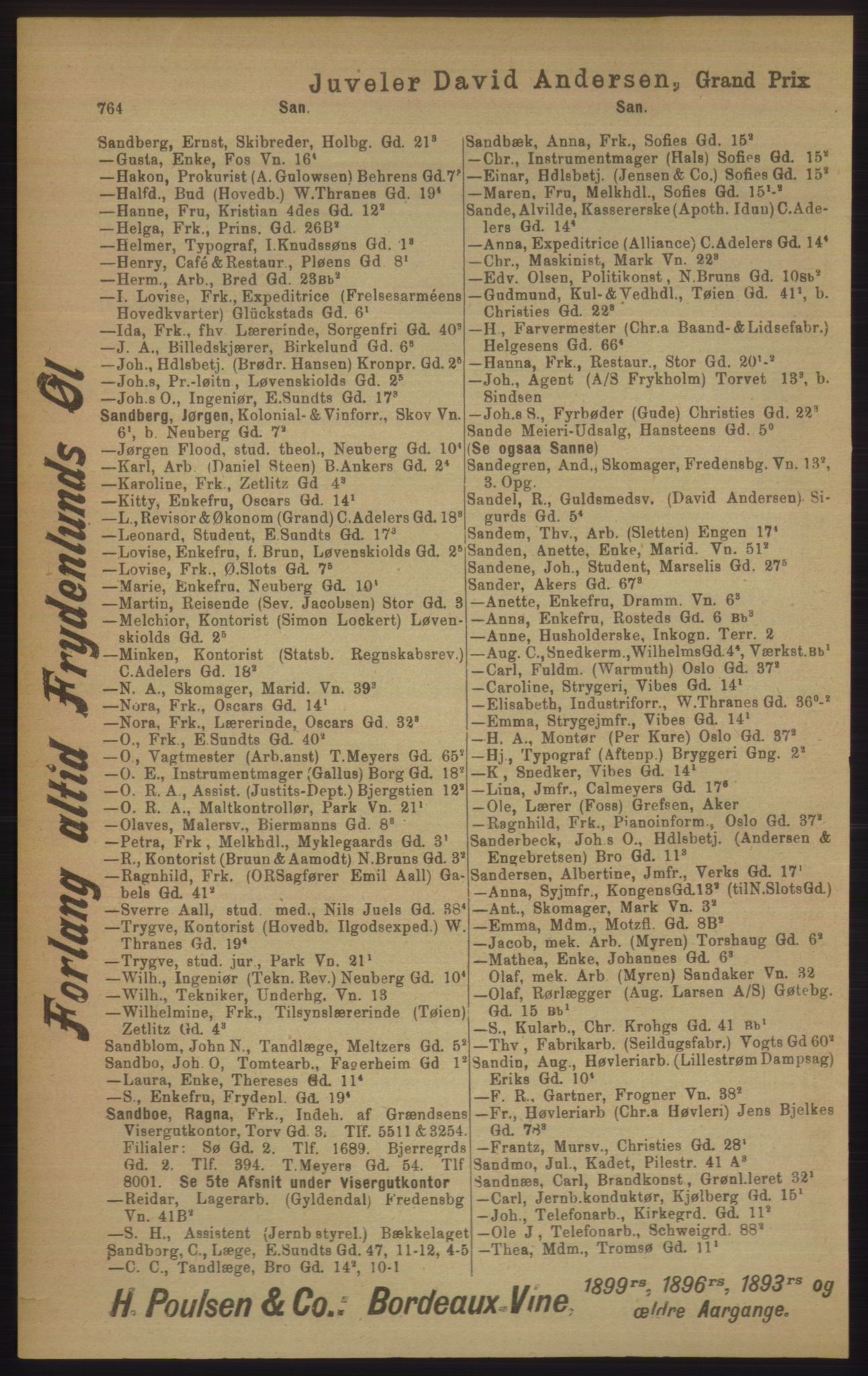 Kristiania/Oslo adressebok, PUBL/-, 1906, p. 764