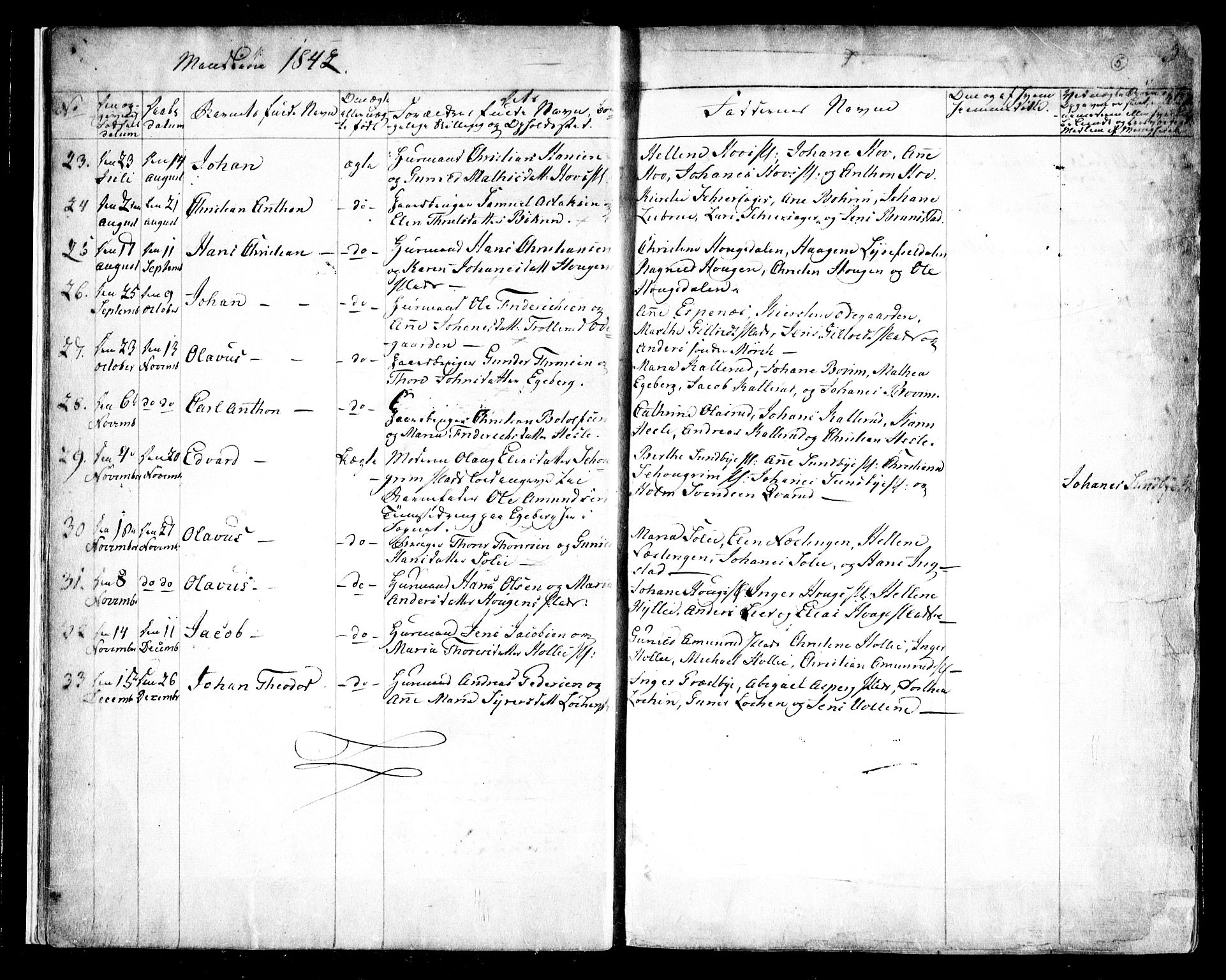 Spydeberg prestekontor Kirkebøker, SAO/A-10924/F/Fa/L0005: Parish register (official) no. I 5, 1842-1862, p. 5