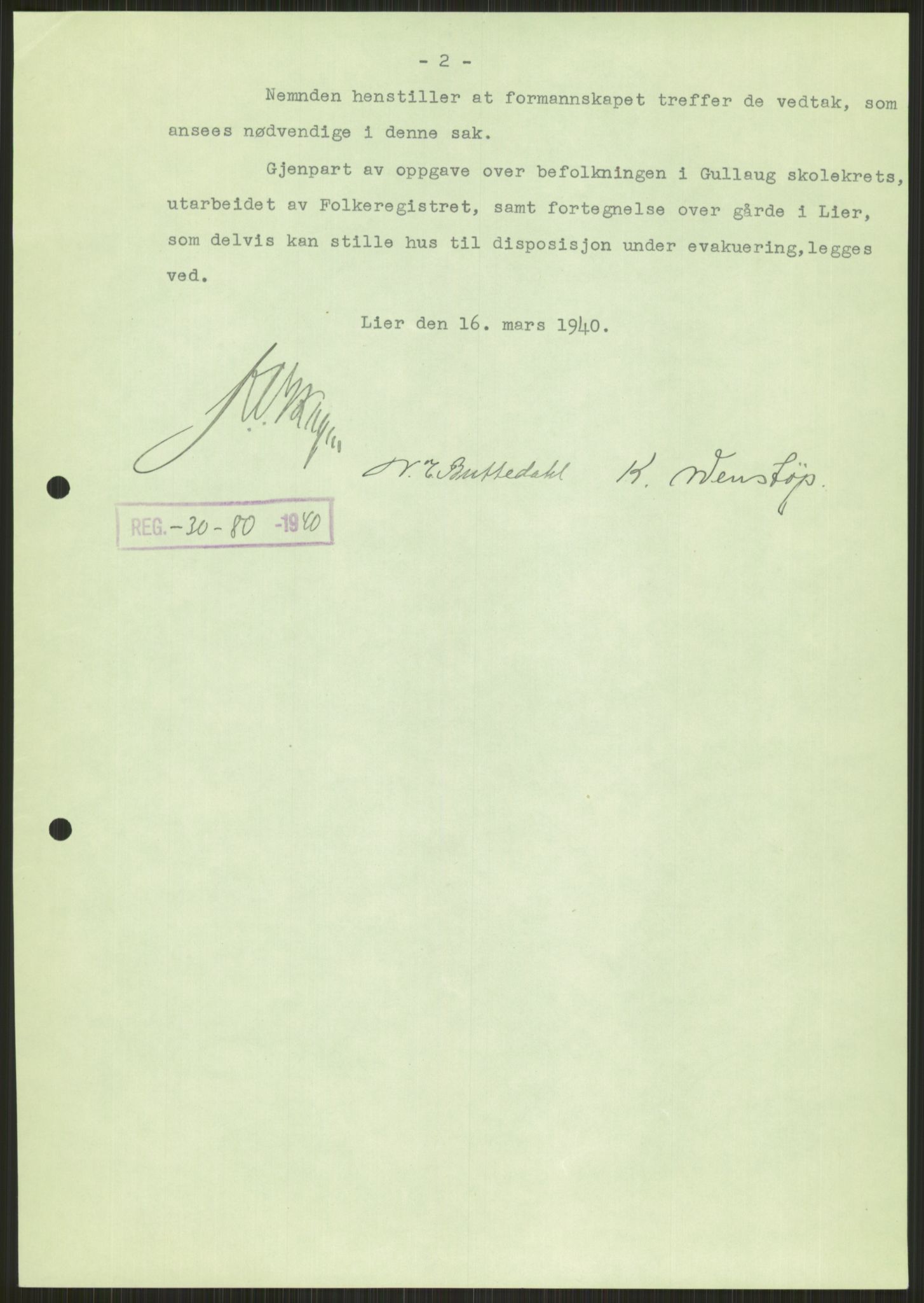 Forsvaret, Forsvarets krigshistoriske avdeling, AV/RA-RAFA-2017/Y/Ya/L0014: II-C-11-31 - Fylkesmenn.  Rapporter om krigsbegivenhetene 1940., 1940, p. 420