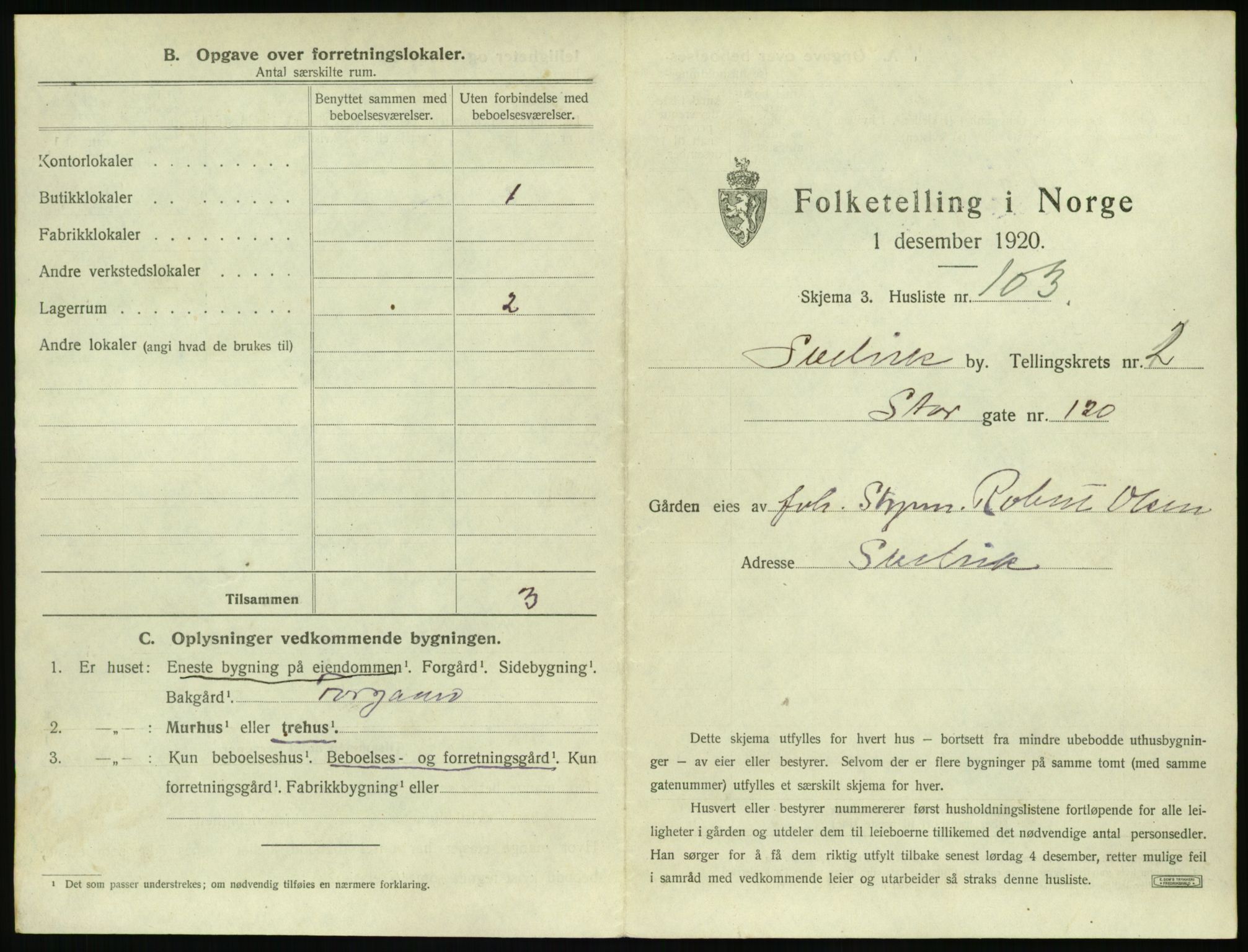 SAKO, 1920 census for Svelvik, 1920, p. 483