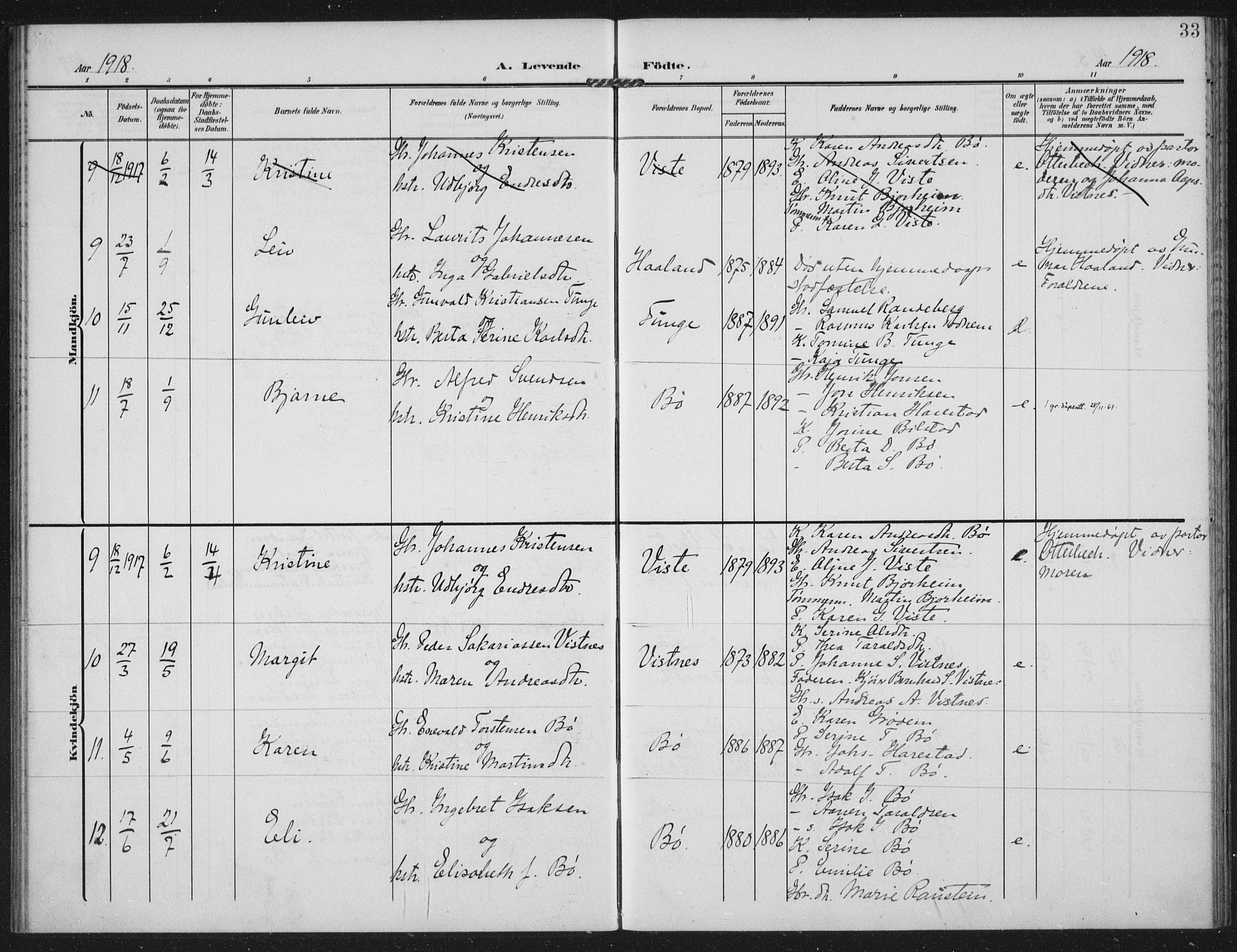 Hetland sokneprestkontor, AV/SAST-A-101826/30/30BA: Parish register (official) no. A 14, 1905-1919, p. 33