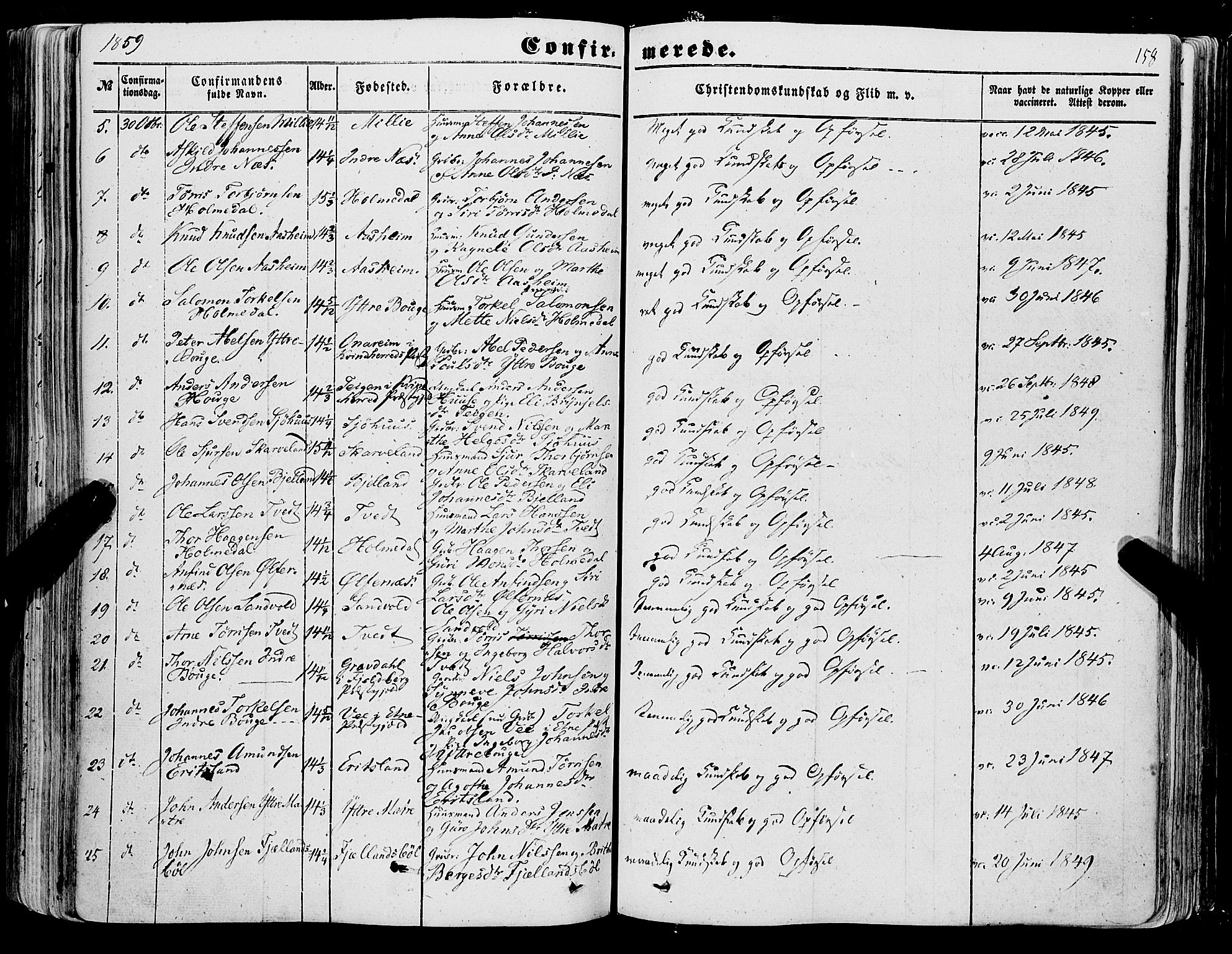 Skånevik sokneprestembete, SAB/A-77801/H/Haa: Parish register (official) no. A 5I, 1848-1869, p. 158