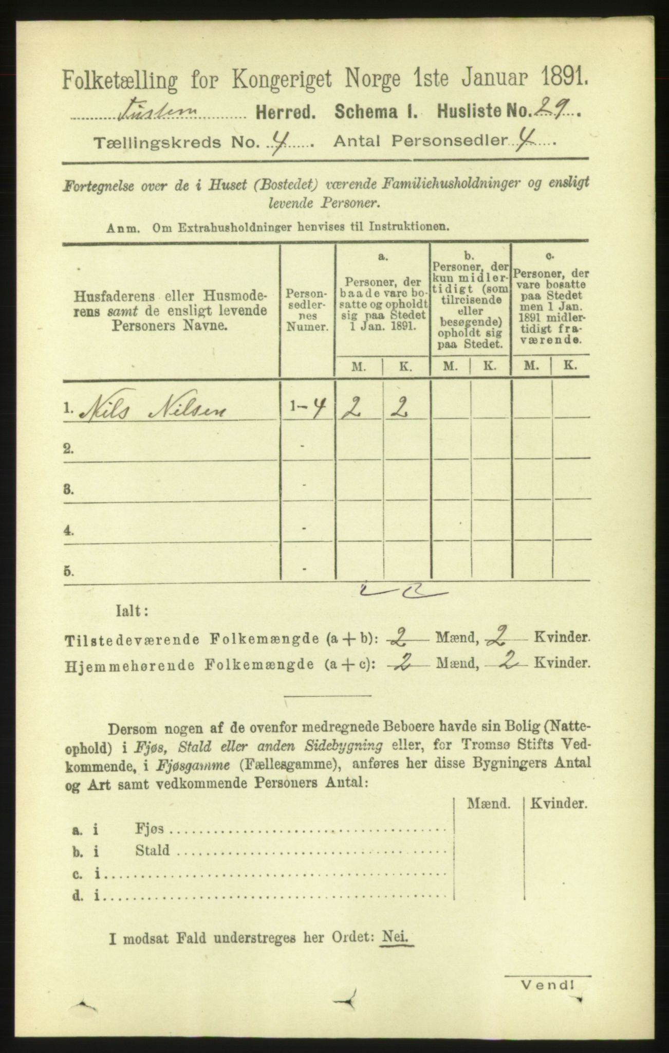 RA, 1891 census for 1572 Tustna, 1891, p. 1375