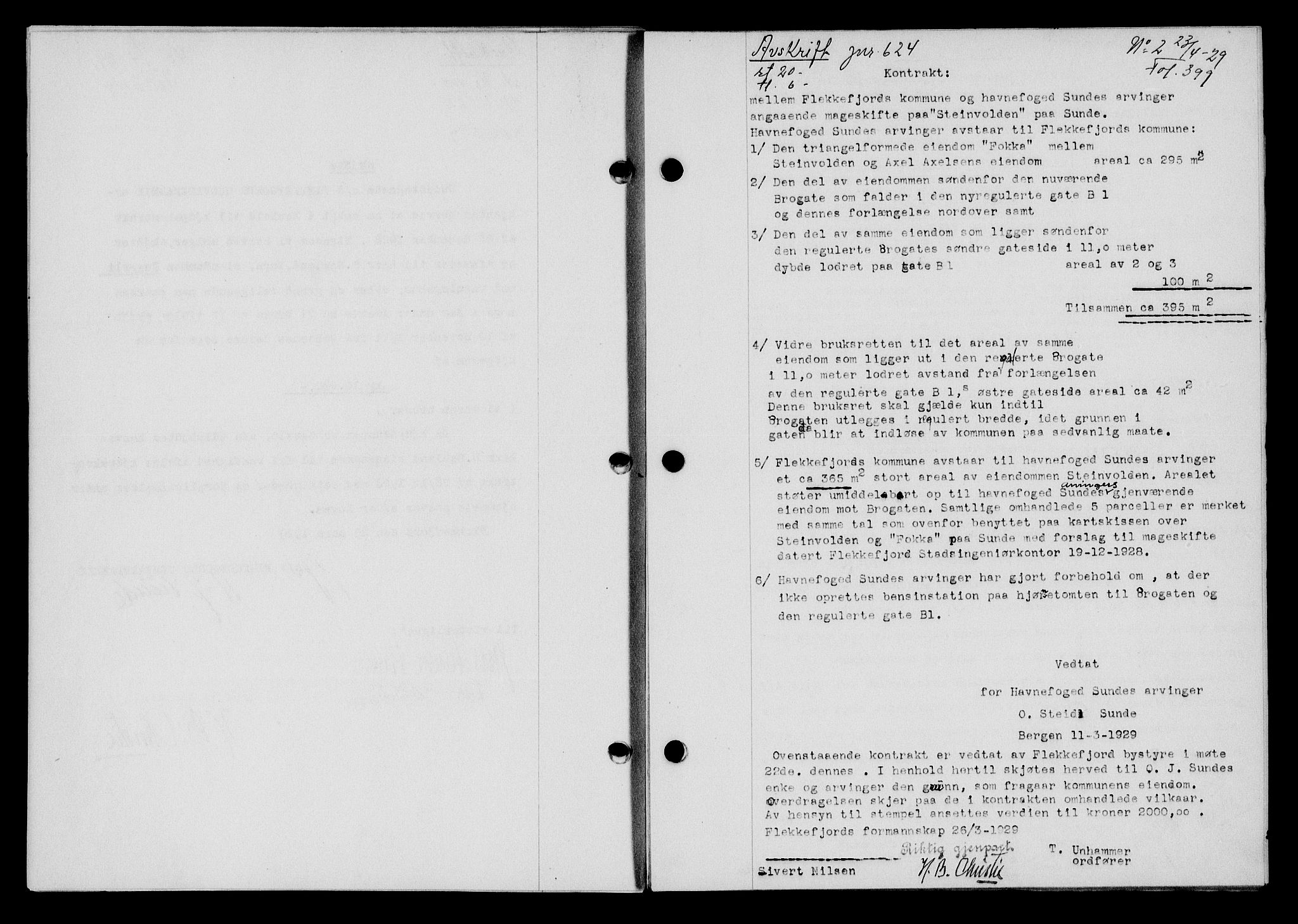 Flekkefjord sorenskriveri, SAK/1221-0001/G/Gb/Gba/L0045: Mortgage book no. 43, 1929-1930, Deed date: 23.04.1929