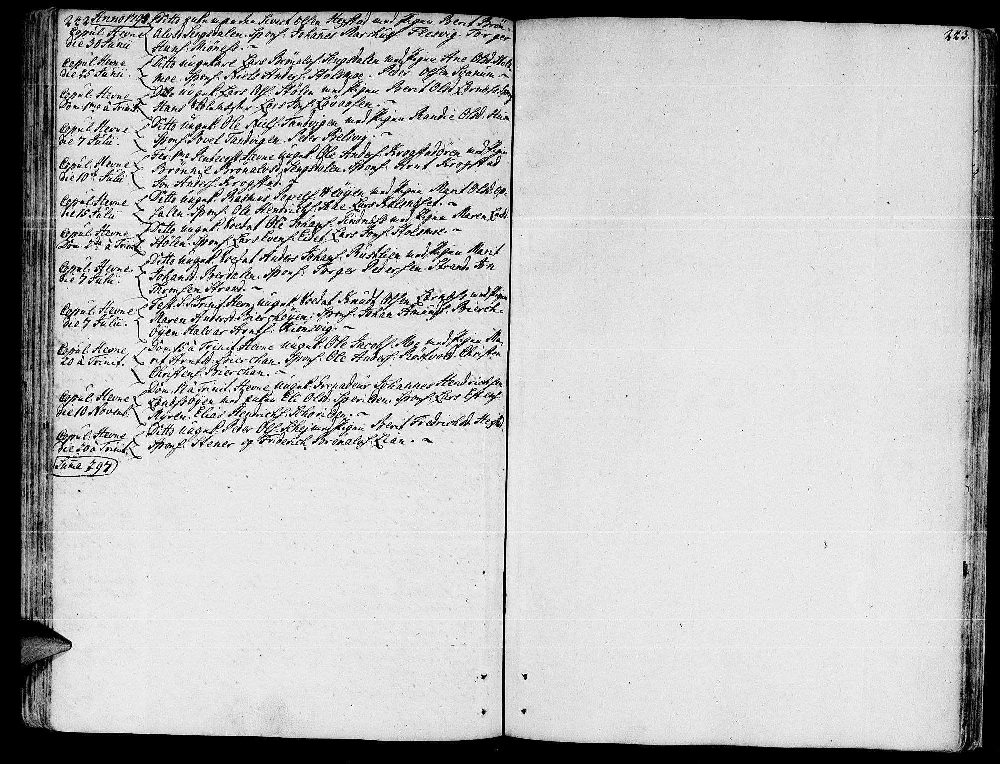 Ministerialprotokoller, klokkerbøker og fødselsregistre - Sør-Trøndelag, SAT/A-1456/630/L0489: Parish register (official) no. 630A02, 1757-1794, p. 242-243