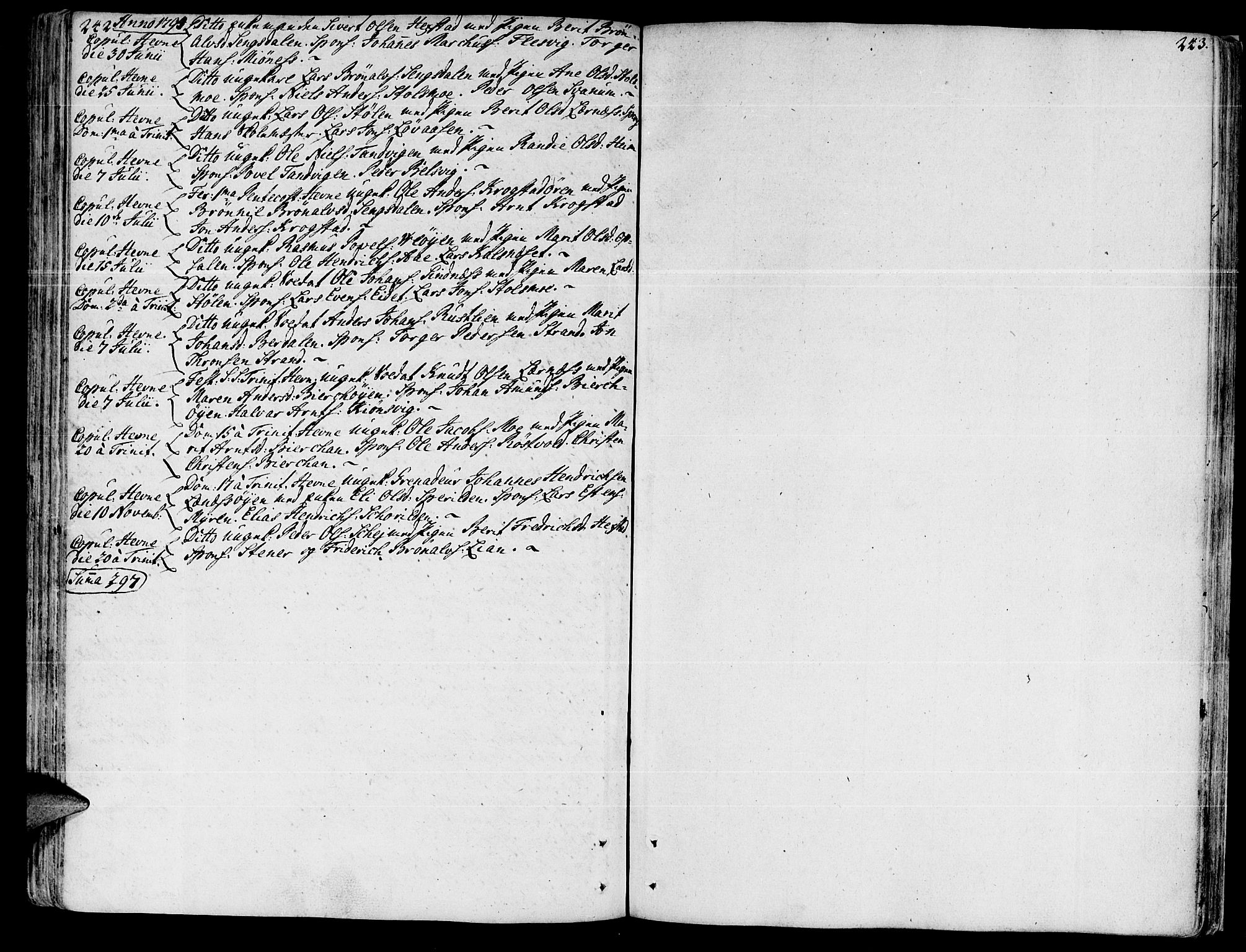 Ministerialprotokoller, klokkerbøker og fødselsregistre - Sør-Trøndelag, AV/SAT-A-1456/630/L0489: Parish register (official) no. 630A02, 1757-1794, p. 242-243