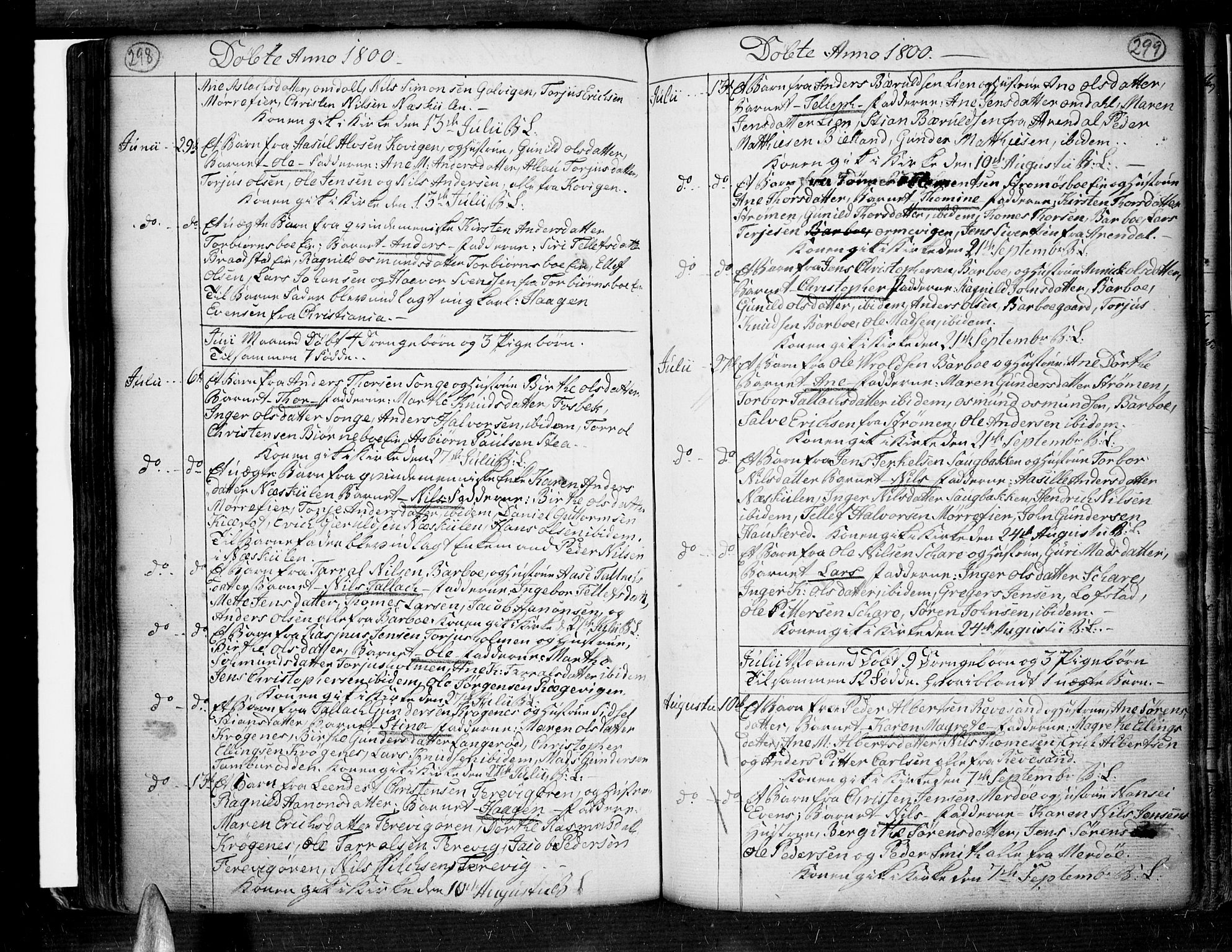 Tromøy sokneprestkontor, AV/SAK-1111-0041/F/Fa/L0002: Parish register (official) no. A 2, 1773-1808, p. 298-299