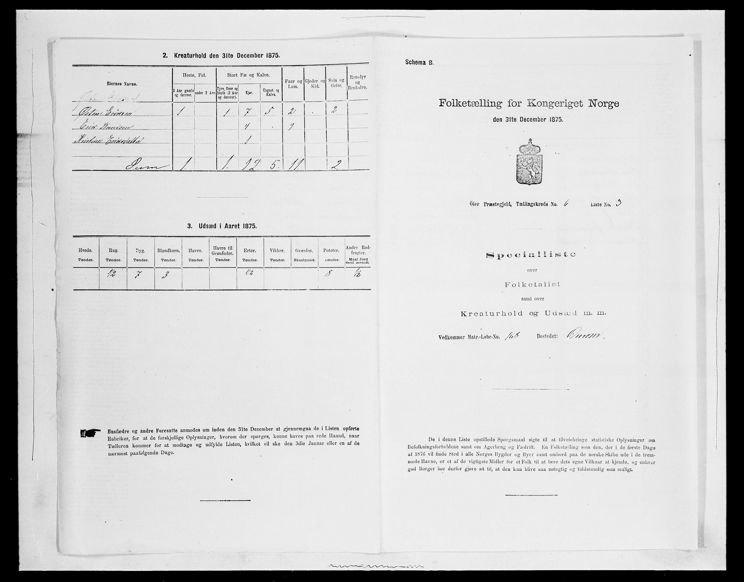 SAH, 1875 census for 0521P Øyer, 1875, p. 1151