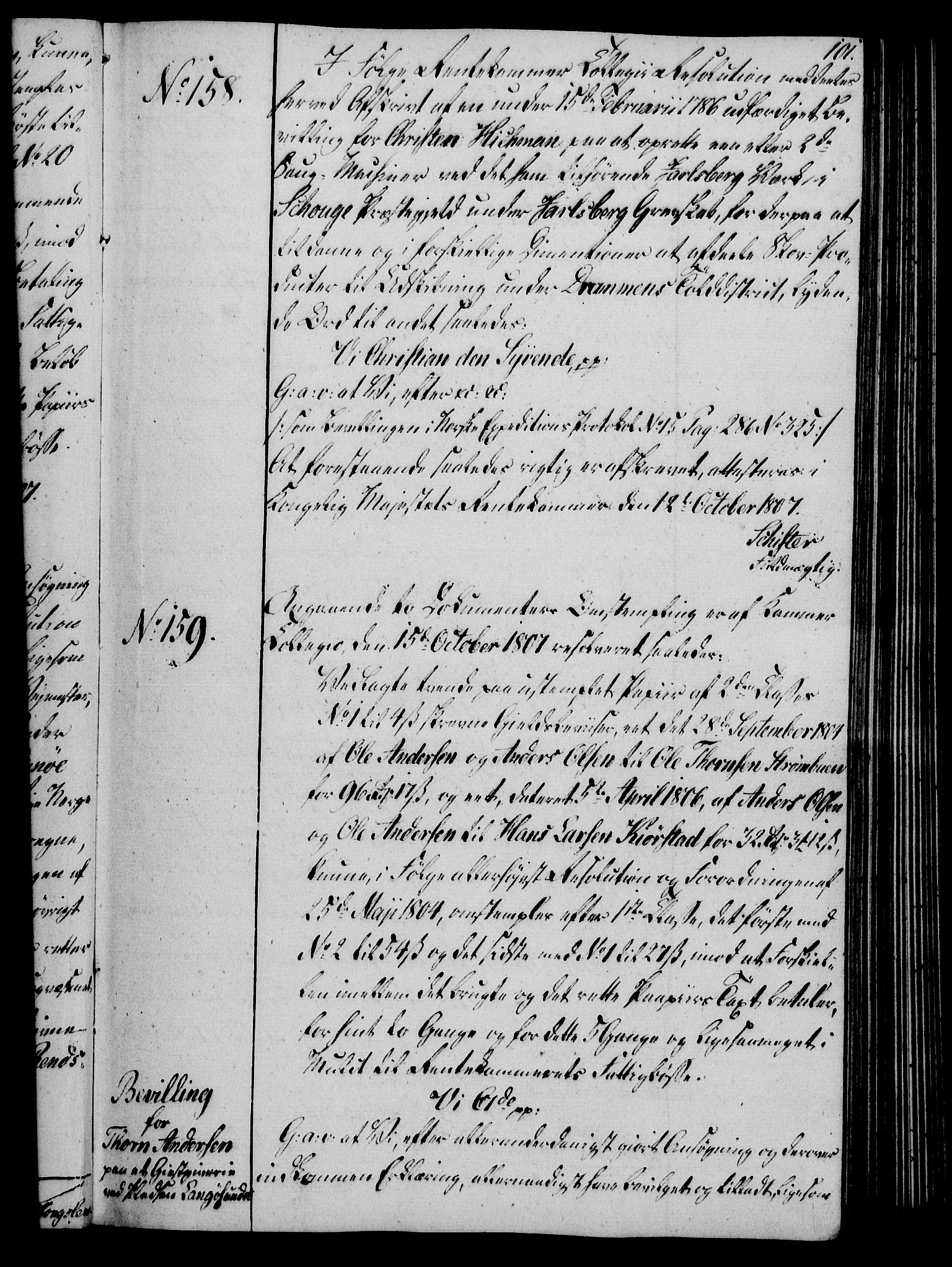 Rentekammeret, Kammerkanselliet, RA/EA-3111/G/Gg/Gga/L0019: Norsk ekspedisjonsprotokoll med register (merket RK 53.19), 1807-1810, p. 101