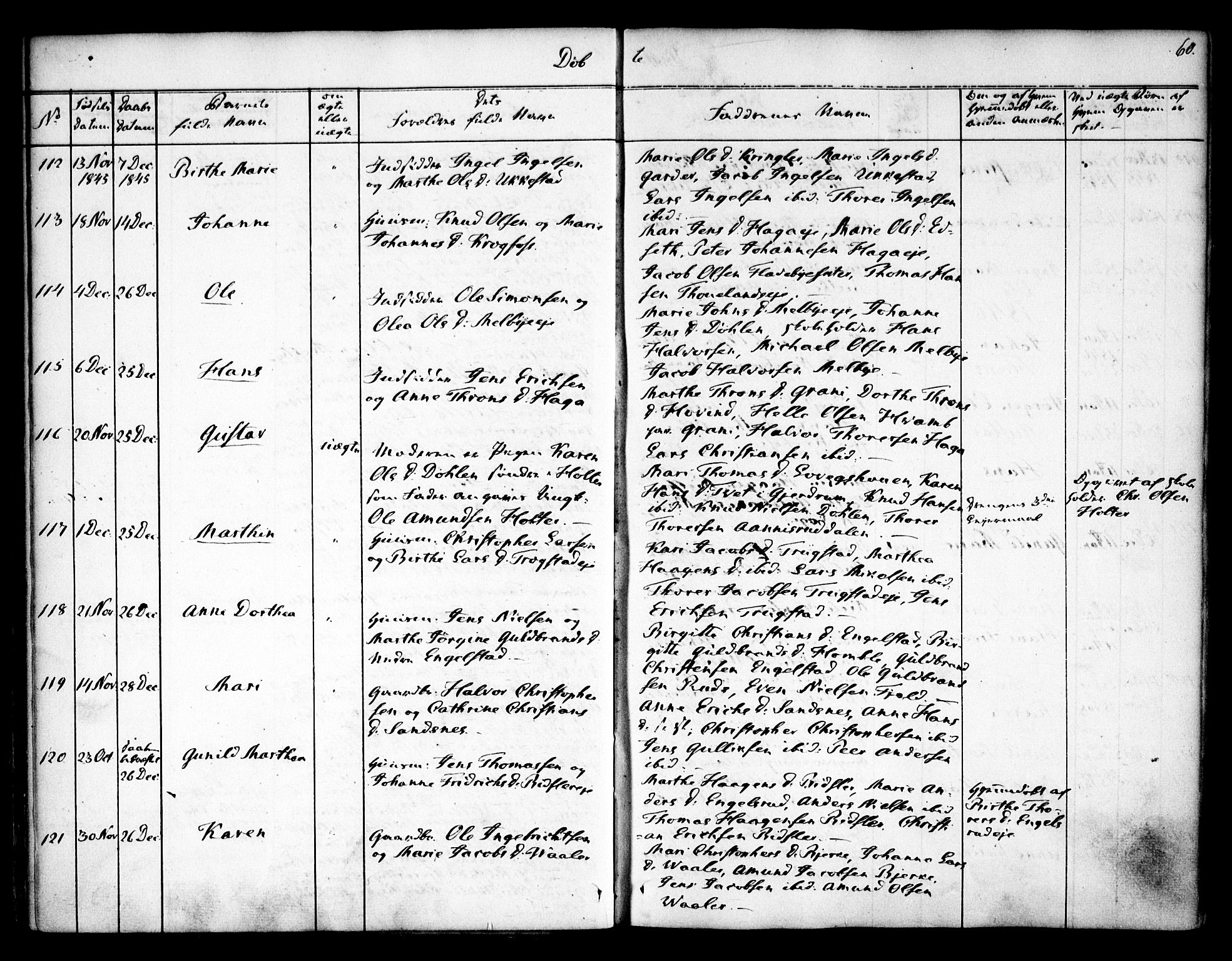 Nannestad prestekontor Kirkebøker, SAO/A-10414a/F/Fa/L0010: Parish register (official) no. I 10, 1840-1850, p. 60