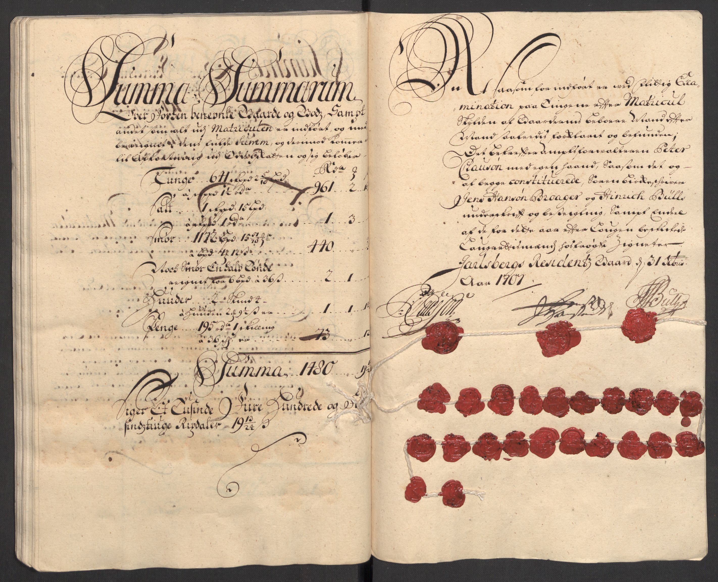 Rentekammeret inntil 1814, Reviderte regnskaper, Fogderegnskap, RA/EA-4092/R32/L1872: Fogderegnskap Jarlsberg grevskap, 1706-1707, p. 485