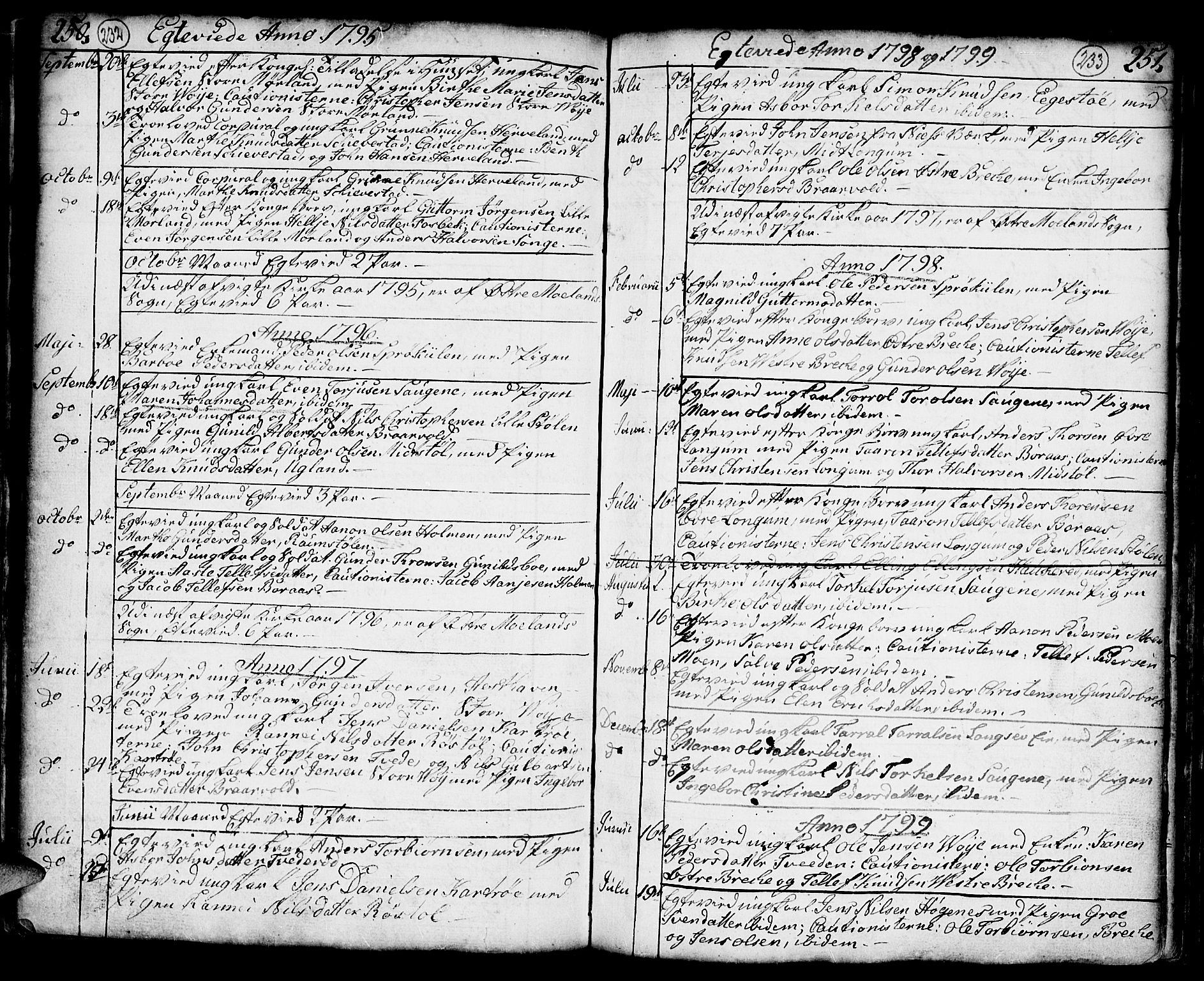 Austre Moland sokneprestkontor, AV/SAK-1111-0001/F/Fa/Faa/L0002: Parish register (official) no. A 2, 1747-1808, p. 232-233