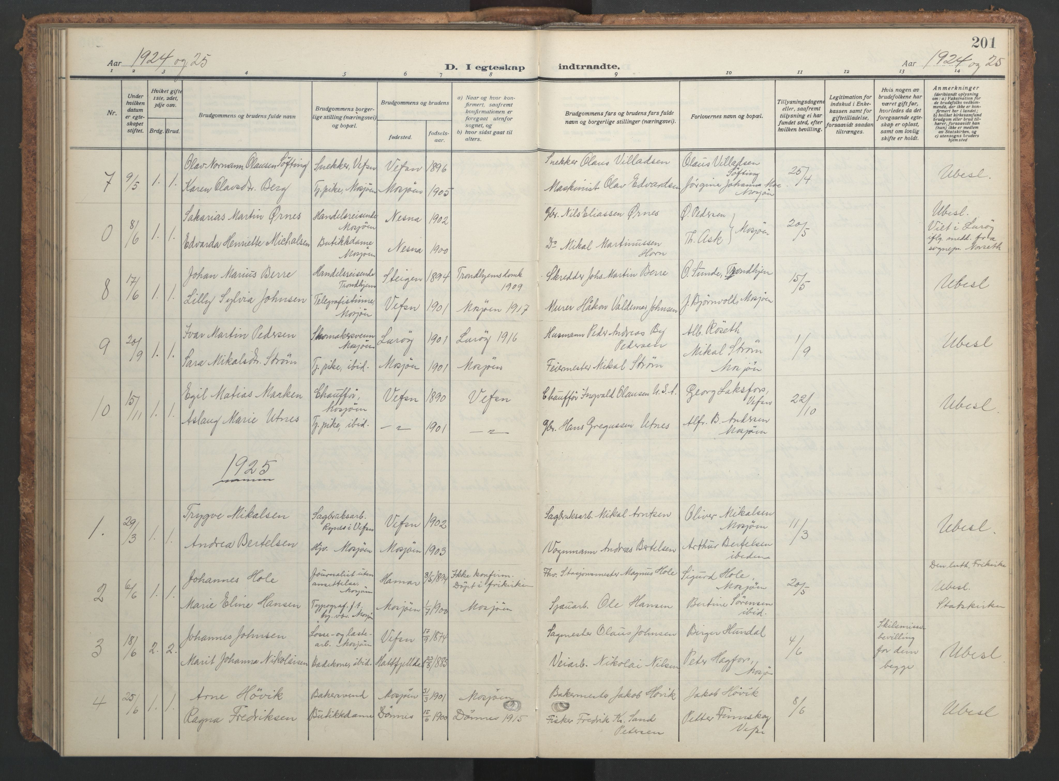 Ministerialprotokoller, klokkerbøker og fødselsregistre - Nordland, AV/SAT-A-1459/820/L0303: Parish register (copy) no. 820C05, 1917-1952, p. 201