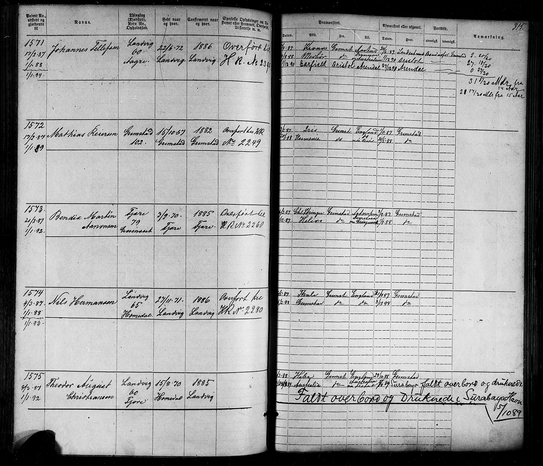 Grimstad mønstringskrets, AV/SAK-2031-0013/F/Fa/L0005: Annotasjonsrulle nr 1-1910 med register, V-18, 1870-1892, p. 353