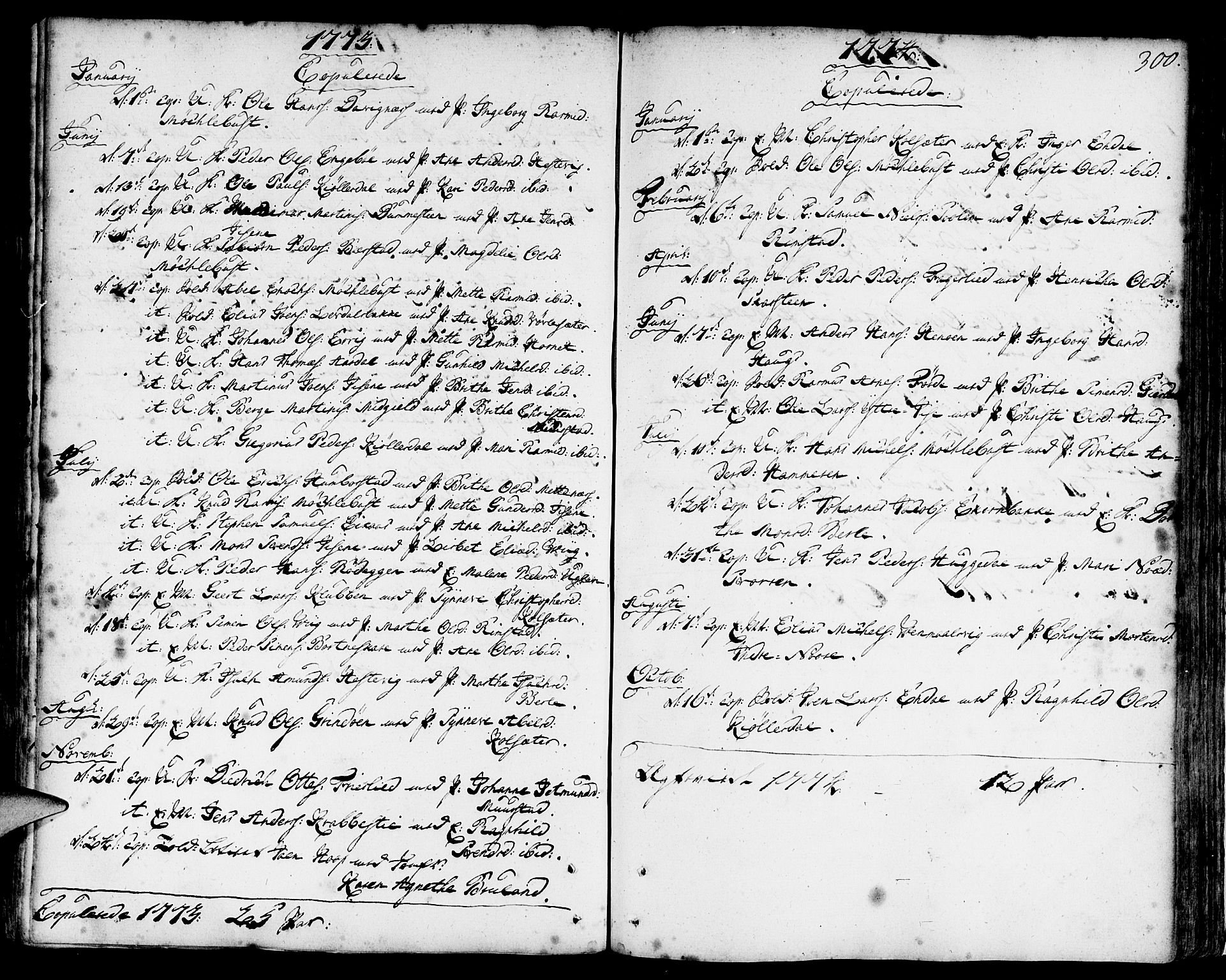 Davik sokneprestembete, SAB/A-79701/H/Haa/Haaa/L0002: Parish register (official) no. A 2, 1742-1816, p. 300
